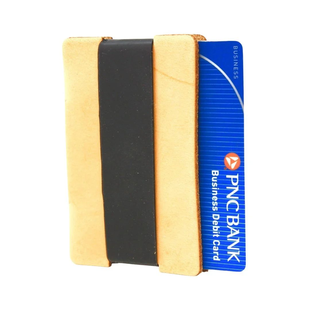 Recycled Firefighter's Full Grain Leather Card Wallet in natural black. Built tough for demanding professional and tactical applications.