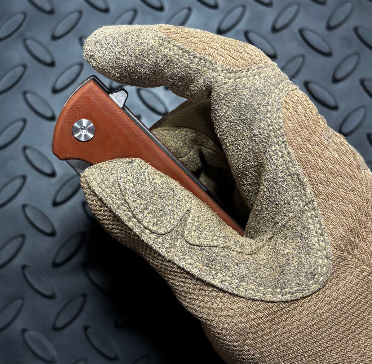 RHINO Folding Knife (Stonewash/ Brown)