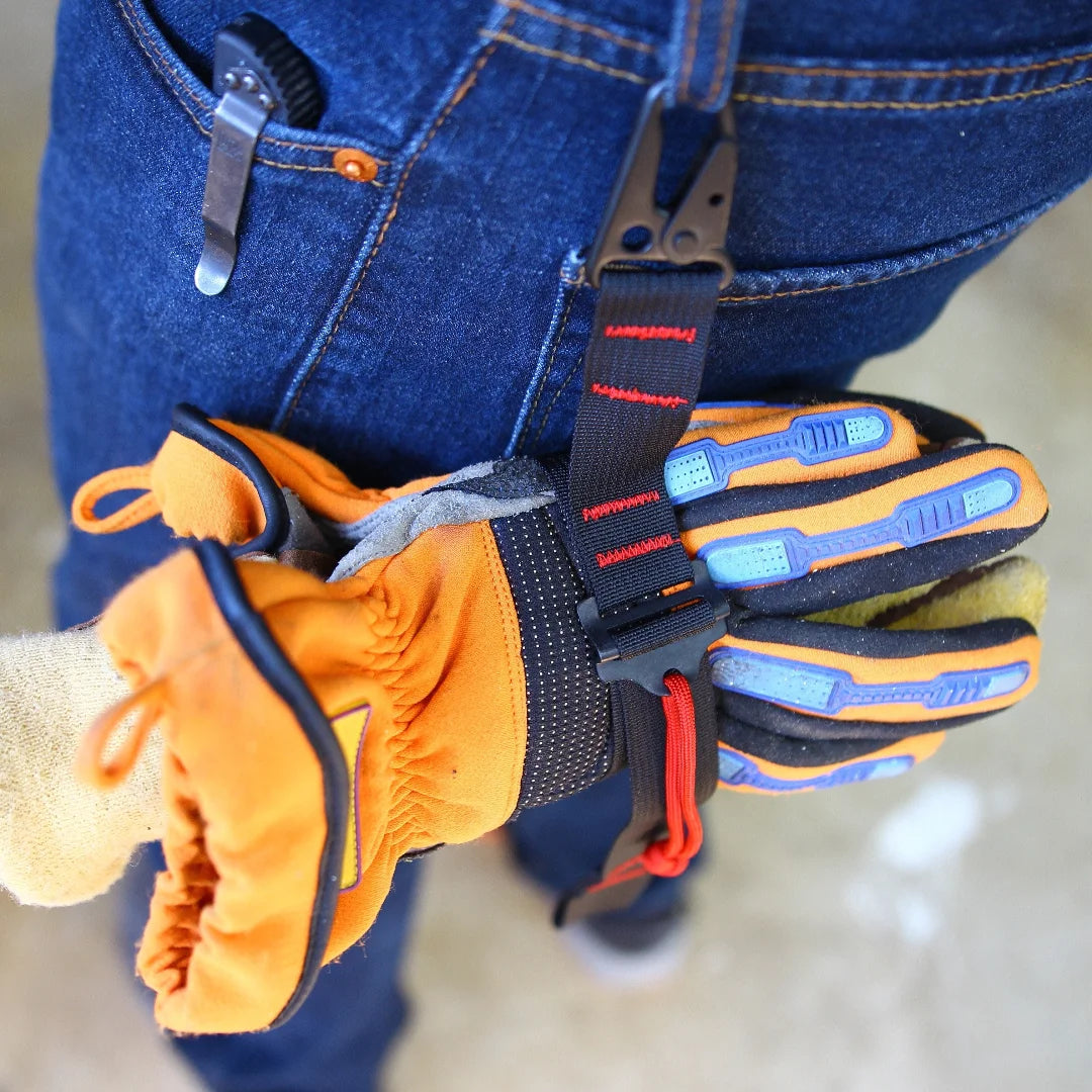 The black Glove Strap from Recycled Firefighter. Tactical quality meets professional design standards.