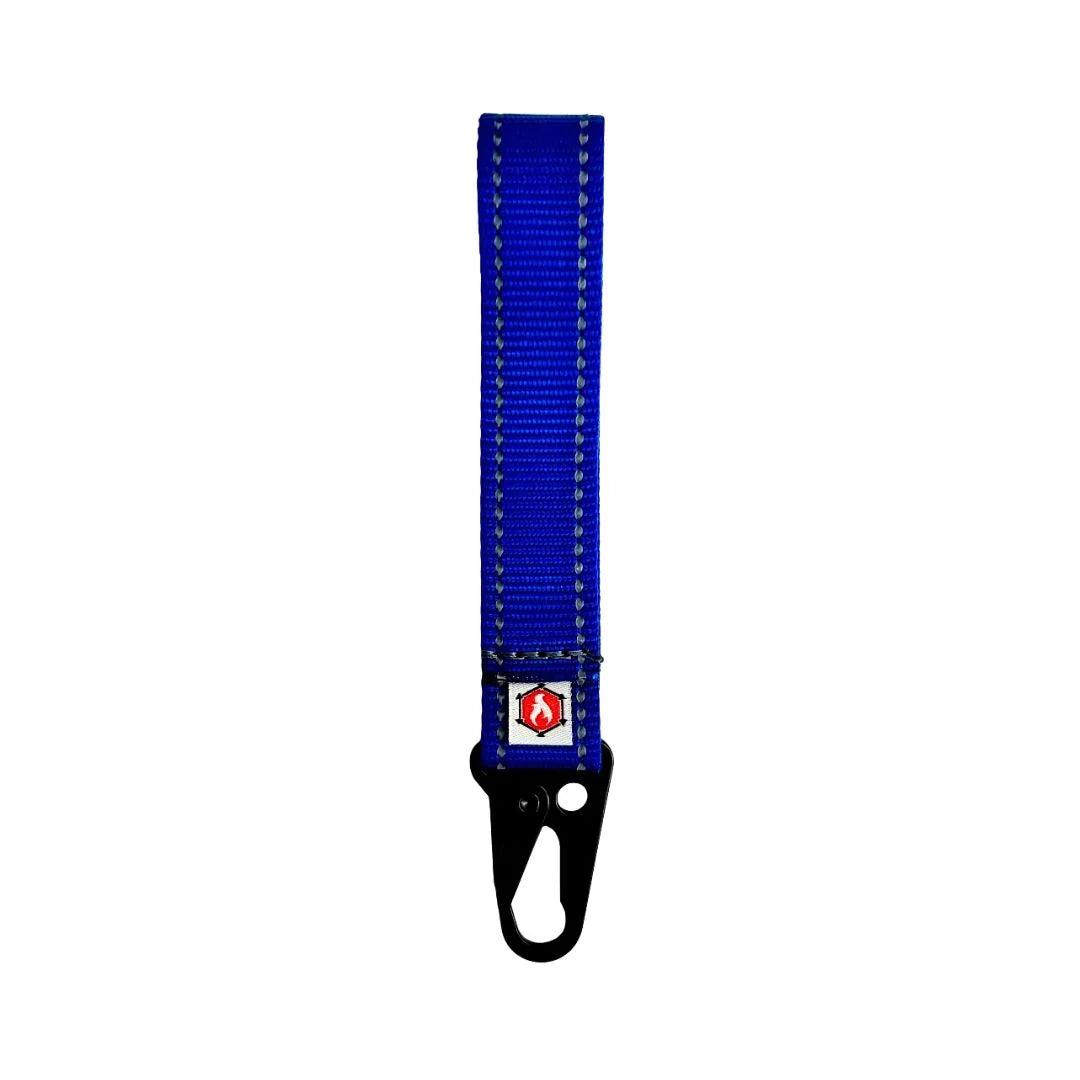 A bold Blue Grab & Go Loop from Recycled Firefighter offers a durable, high-visibility carrying solution for modular gear setups.