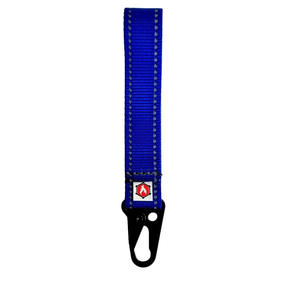 A bold Blue Grab & Go Loop from Recycled Firefighter offers a durable, high-visibility carrying solution for modular gear setups.