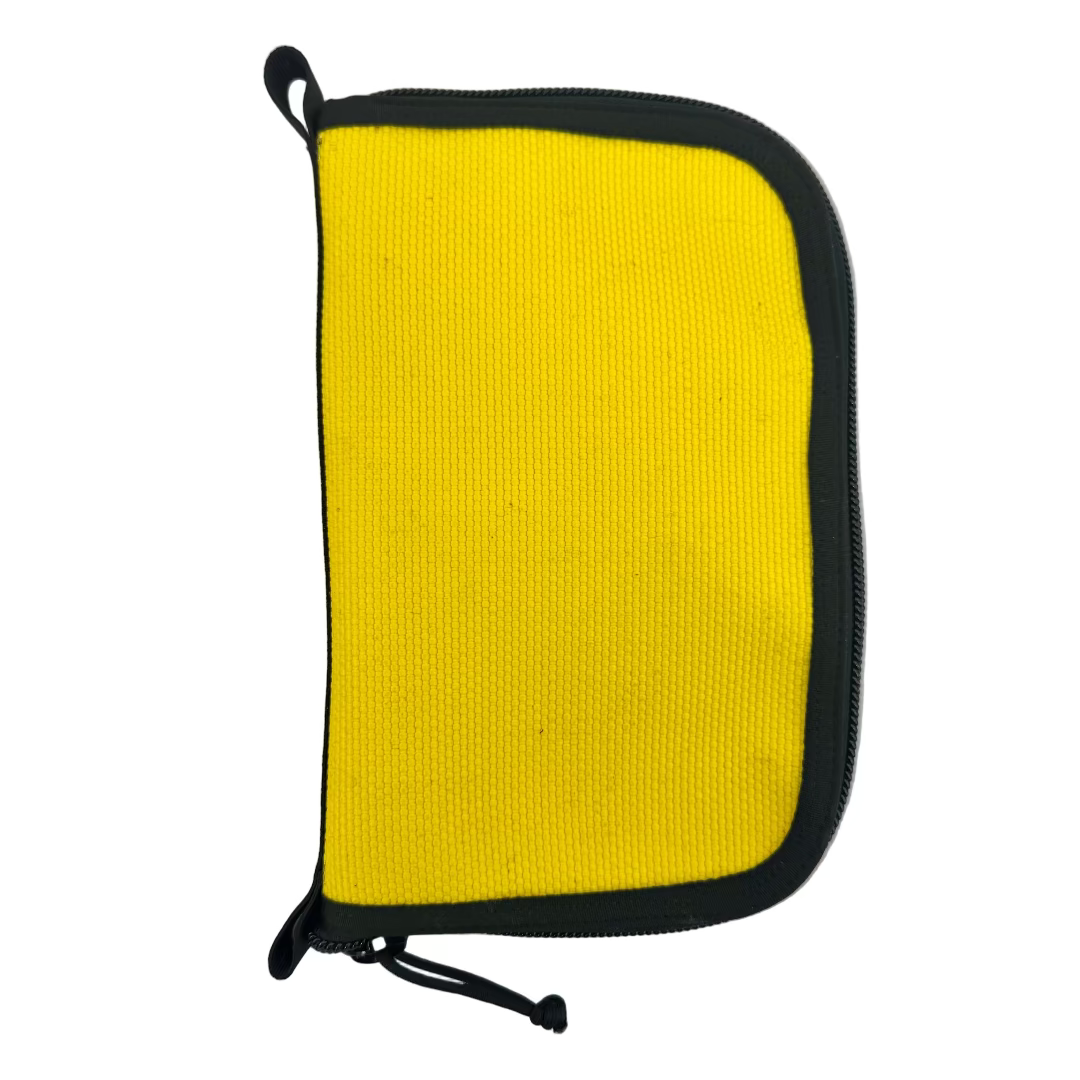 YELLOW & BLACK Major Dopp Bag - Large Zippered bag Recycled Firefighter