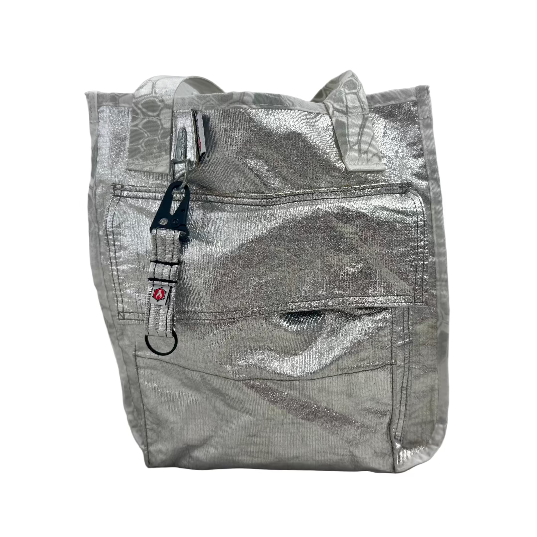 SILVER SHIELD + CUSTOM KEYCHAIN The Premier Tote Bag tote bag Recycled Firefighter
