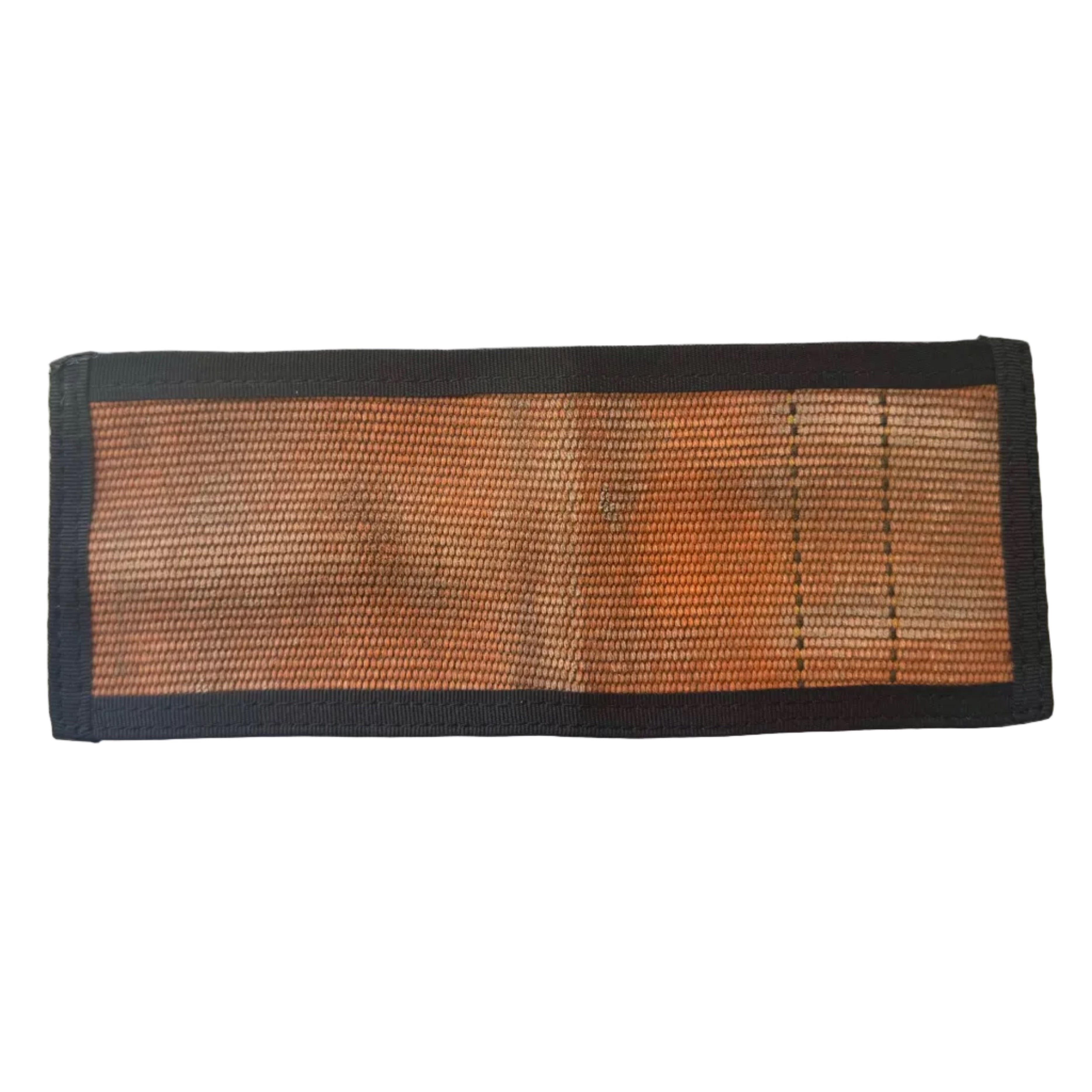 Lieutenant Wallet - Firehose Edition by Recycled Firefighter. USA-made traditional bifold wallet from real decommissioned fire hose, holds unfolded bills.