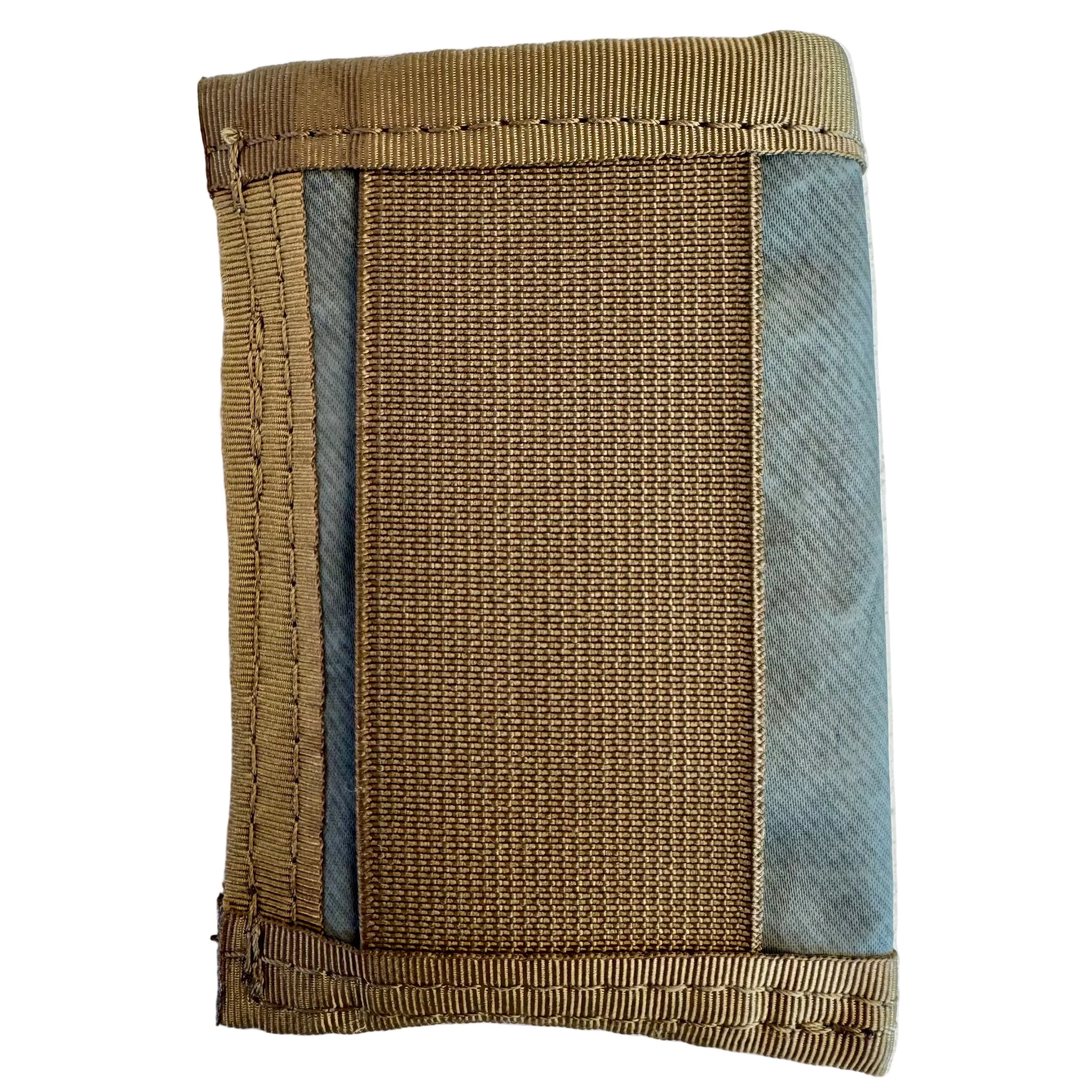 Sergeant Wallet Bunker Gear Edition material view — bunker gear texture, weave, and safety markings preserved in EDC form.