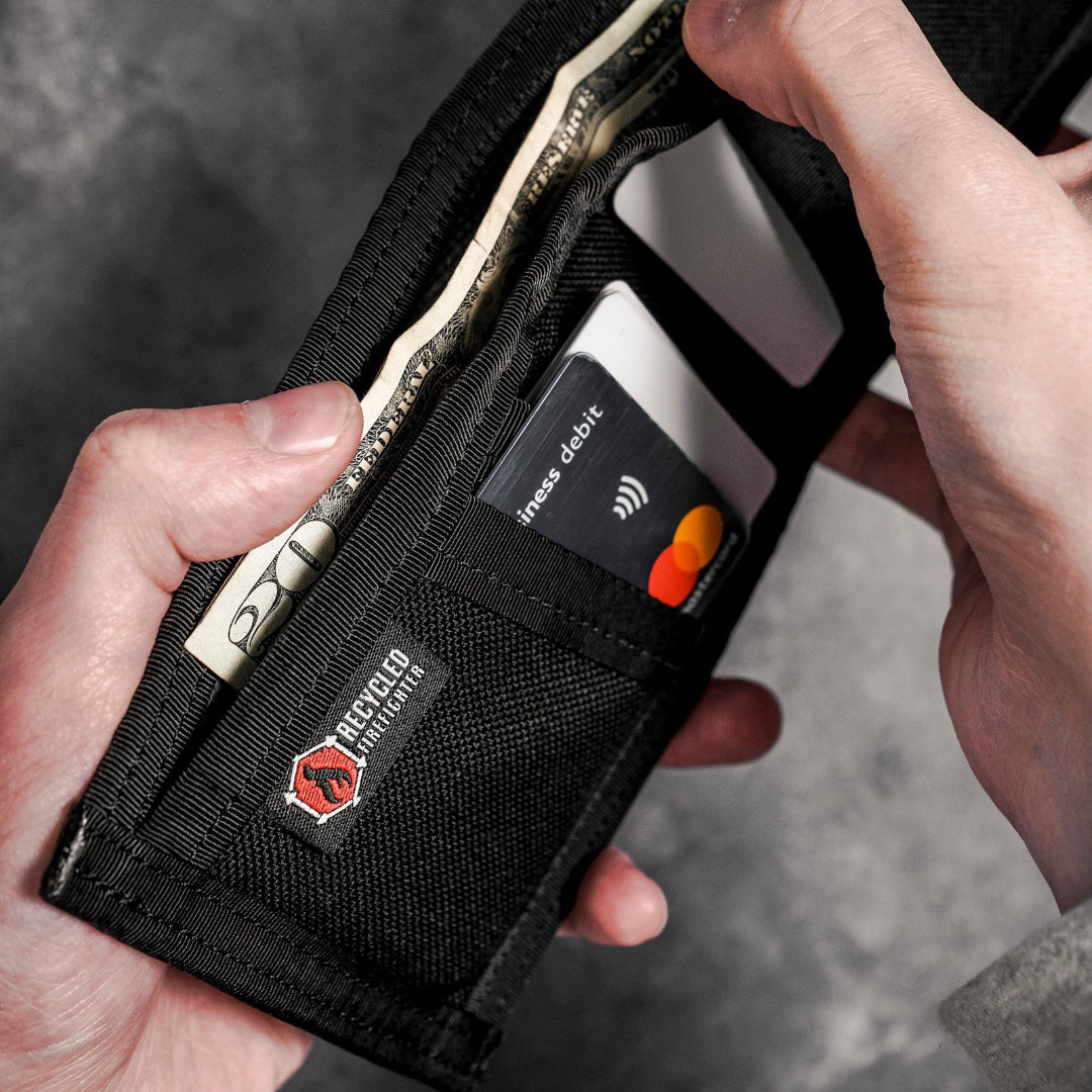 Lieutenant Wallet - Firehose Edition Black Firehose Recycledfirefighter