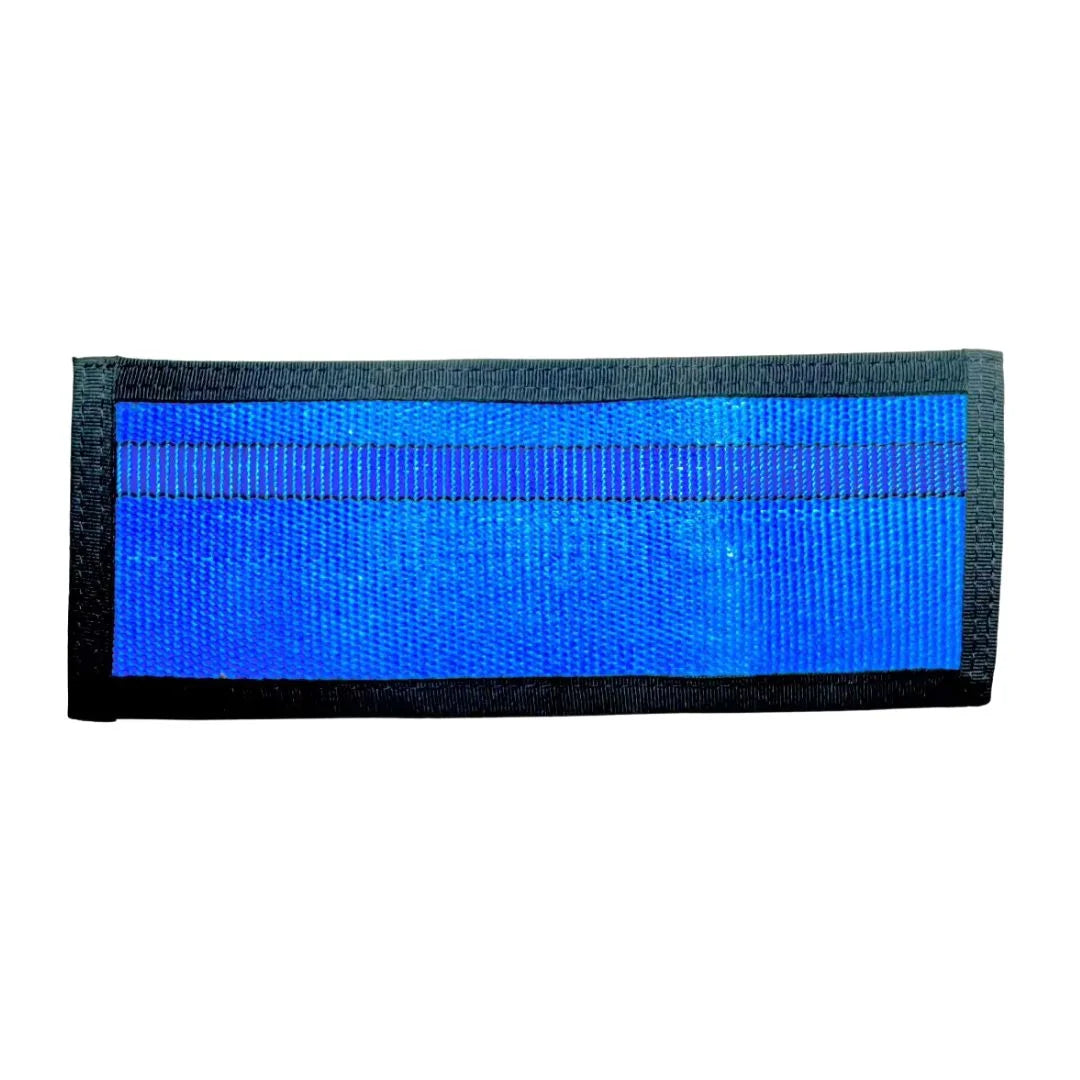 Professional-grade Lieutenant Wallet Firehose in blue fire hose from Recycled Firefighter. Quality tactical design for first responders.