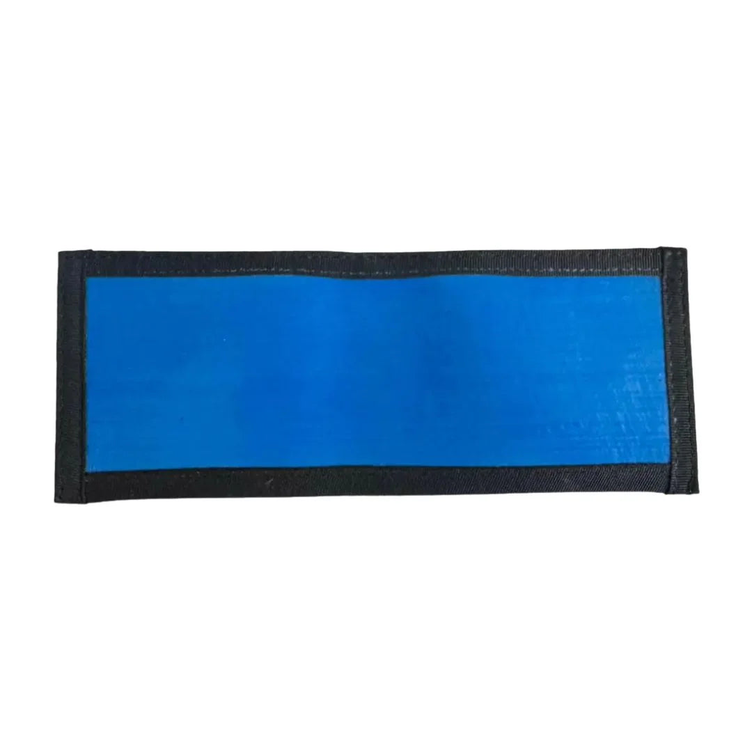 Recycled Firefighter Lieutenant Wallet Firehose featuring blue rubber hose. Durable construction honors service with professional quality.