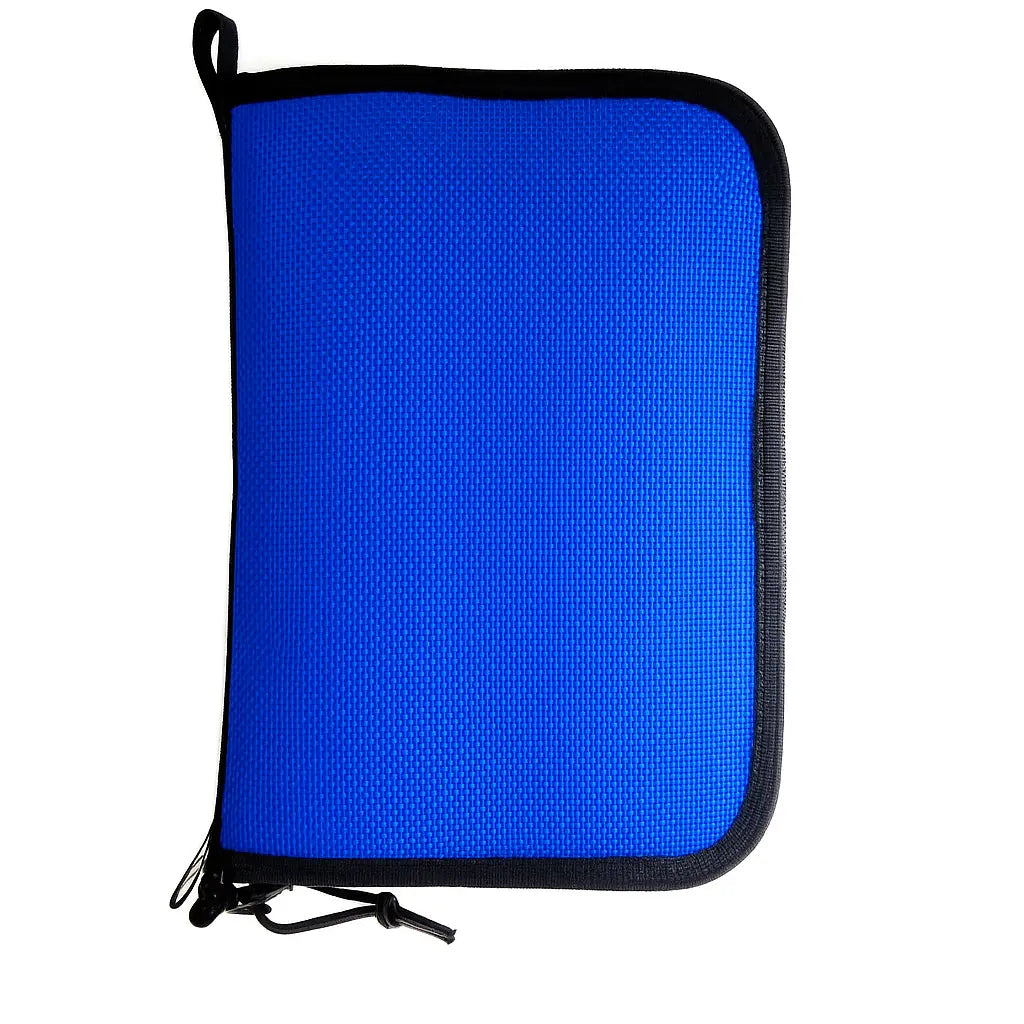 Major Dopp Bag Large in Blue and Black by Recycled Firefighter. Durable professional gear for tactical applications.