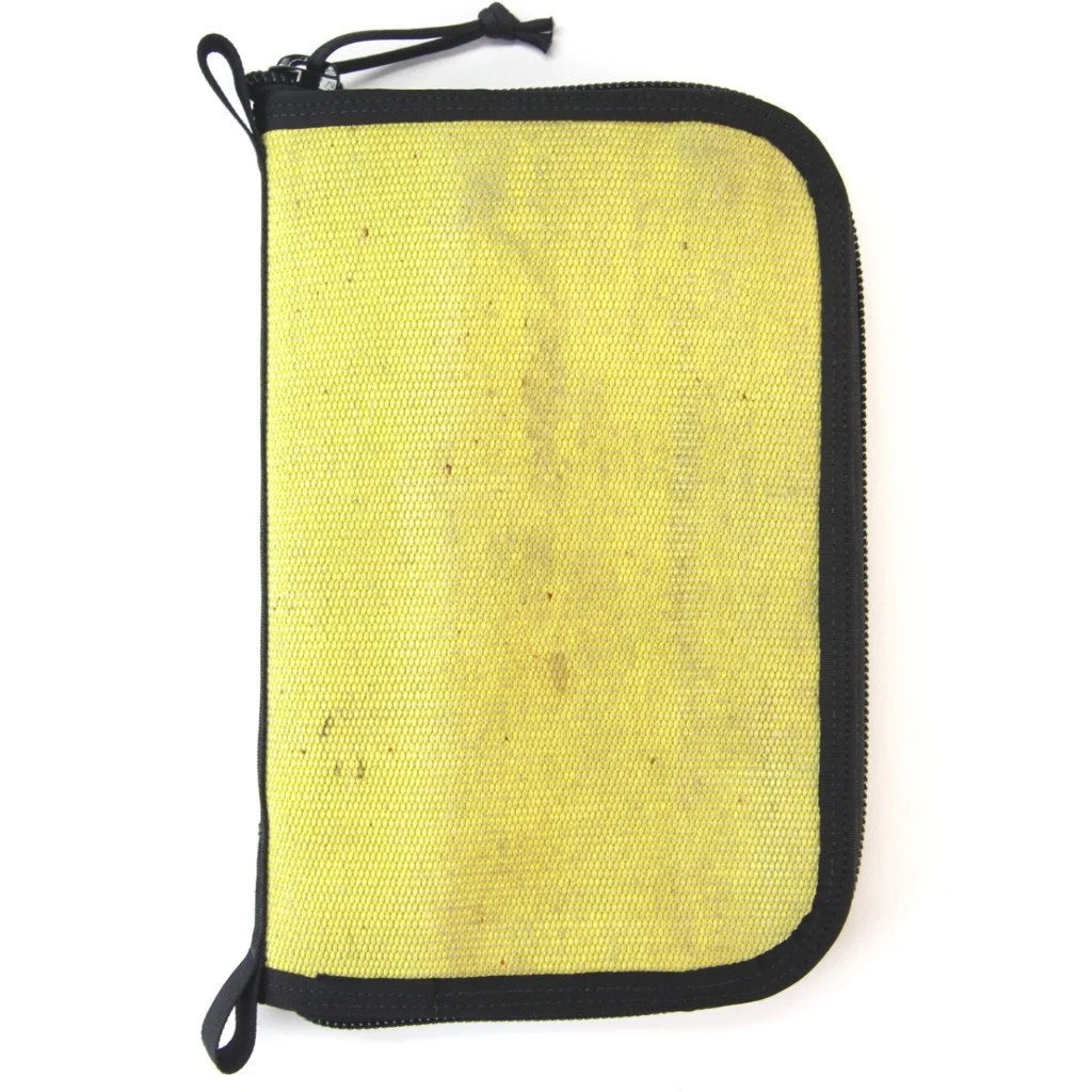 Recycled Firefighter's Vintage Yellow and Black Major Dopp Bag Large. Quality tactical gear built for demanding professional use.