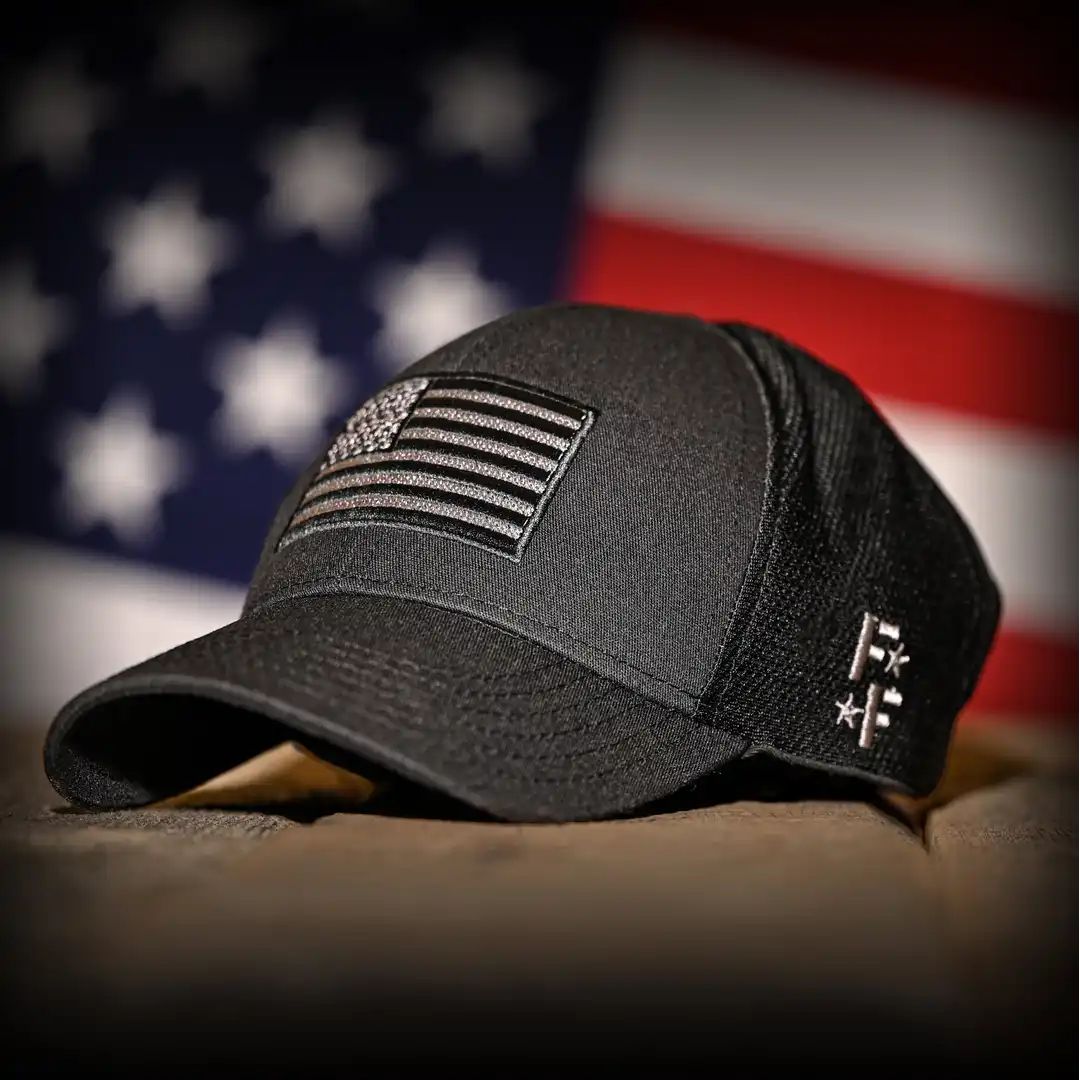 Midnight Black American Flag Ball Cap