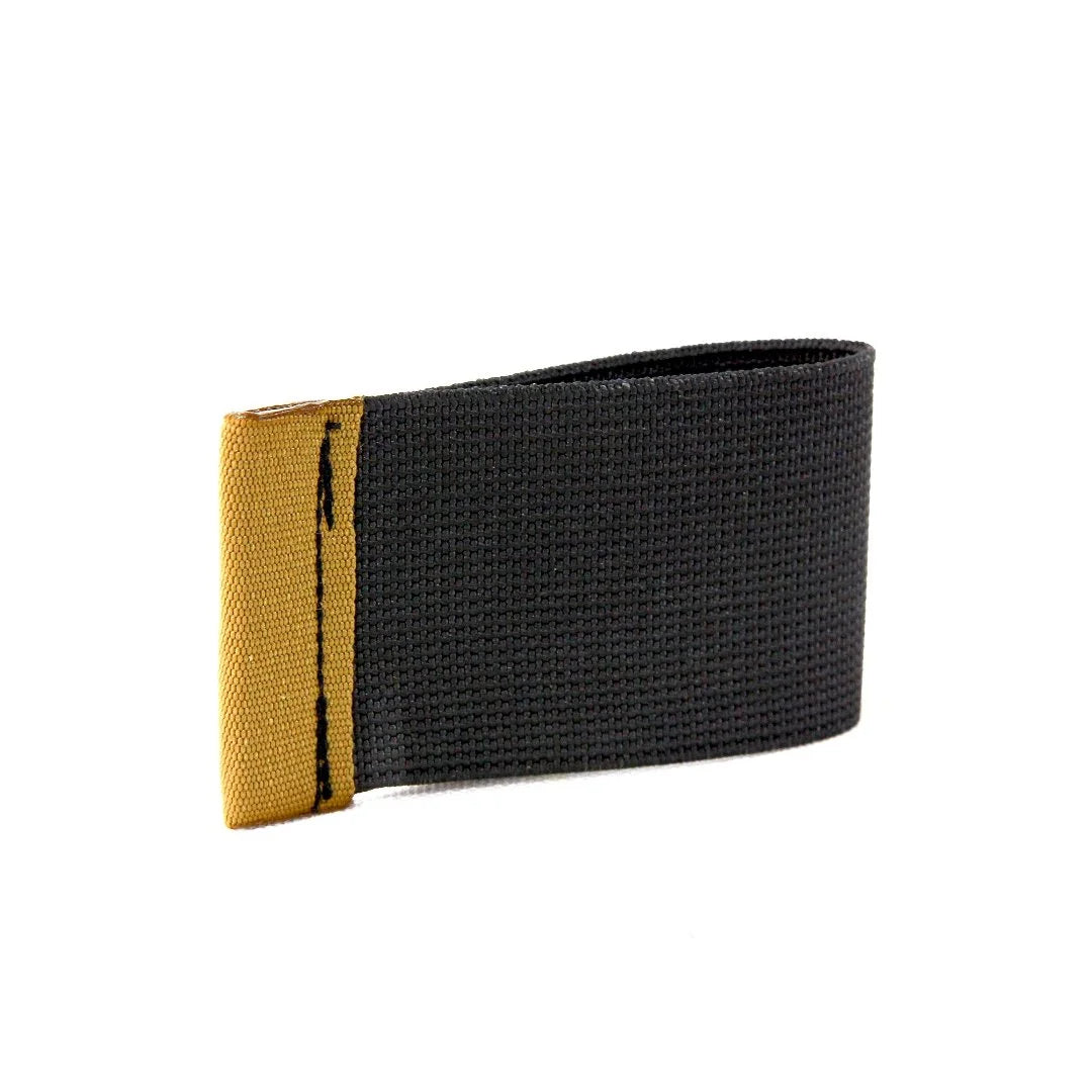 coyote Minimalist Elastic Card Band Wallet by Recycled Firefighter. Quality tactical gear celebrating first responder heritage.