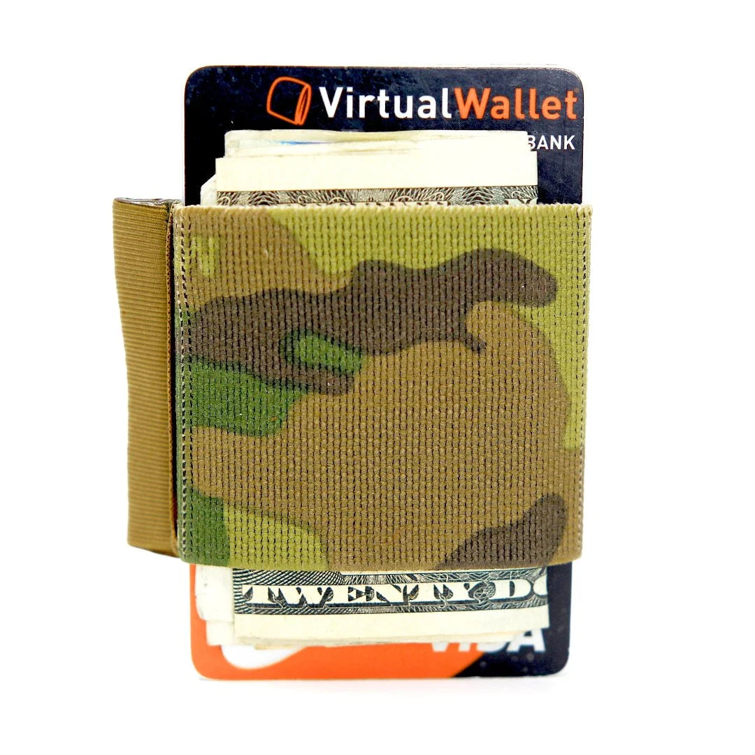 Minimalist Elastic Card Band Wallet by Recycled Firefighter. Quality tactical gear celebrating first responder heritage.