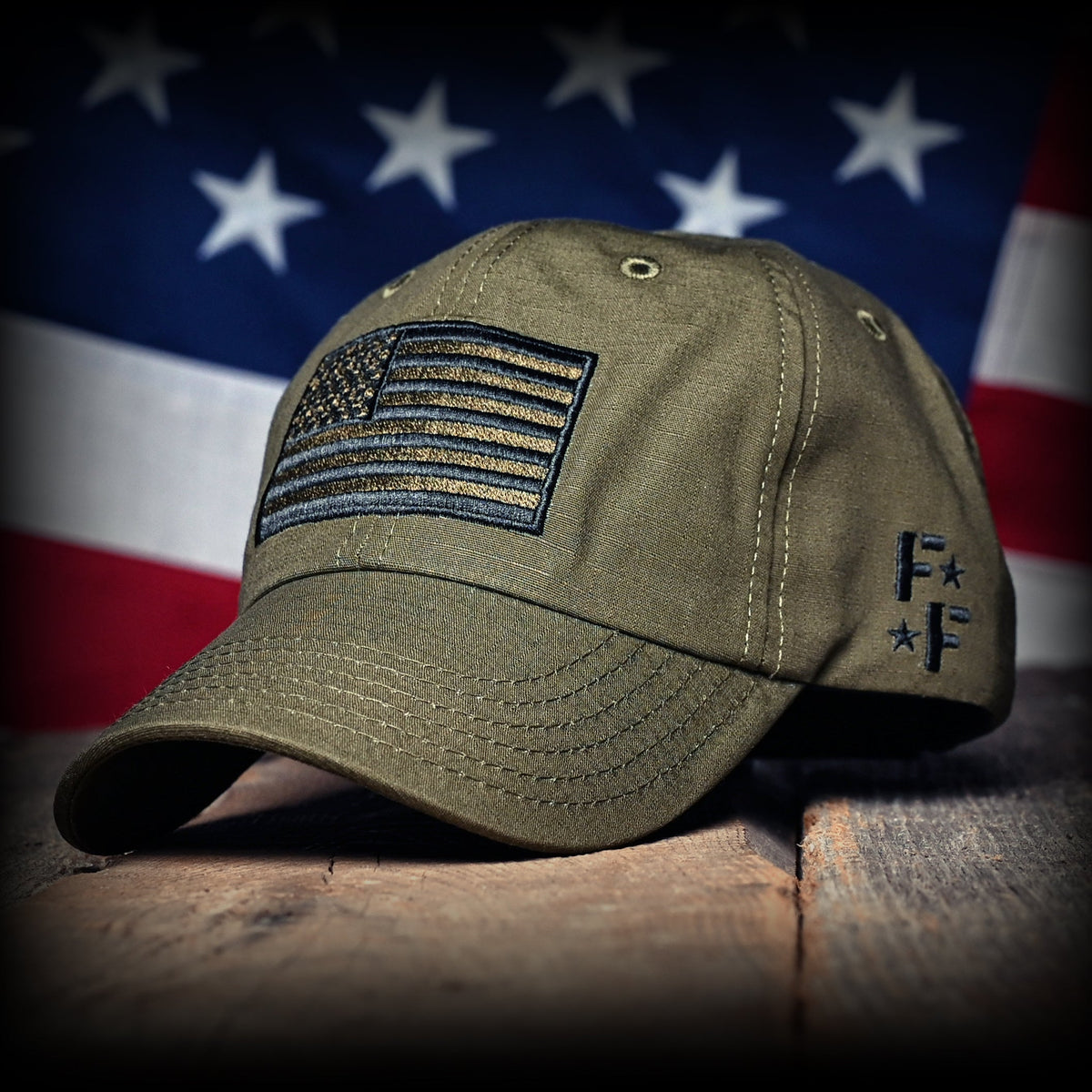 OD Green Ripstop Full Fabric American Flag Range Hat