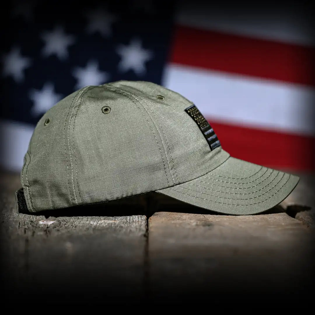 Ranger Green Ripstop Full Fabric American Flag Range Hat