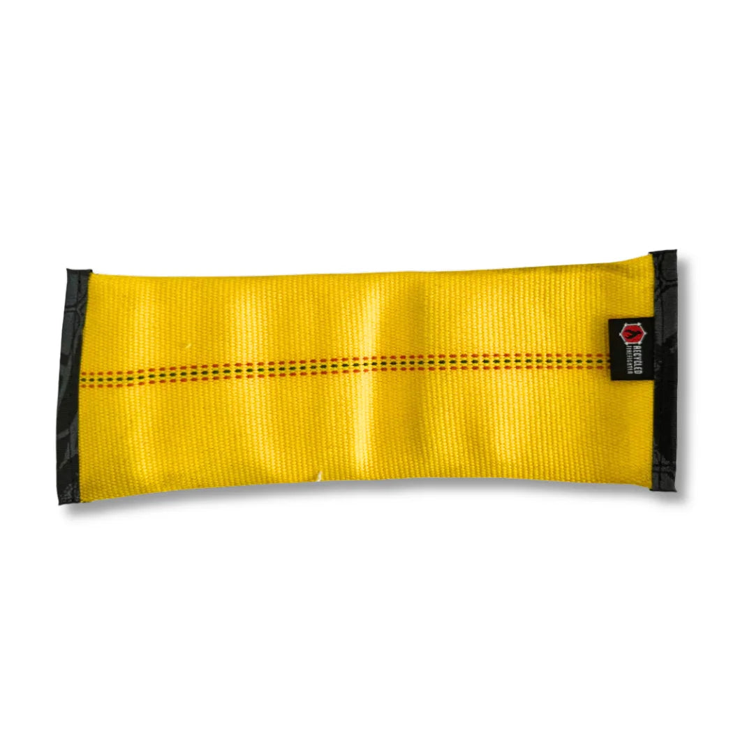 Recycled Firefighter Recycled Fire Hose Dog Fetch Toy XL featuring XL-YELLOW-TYPHON-12"X4.5". Durable construction honors service with professional quality.