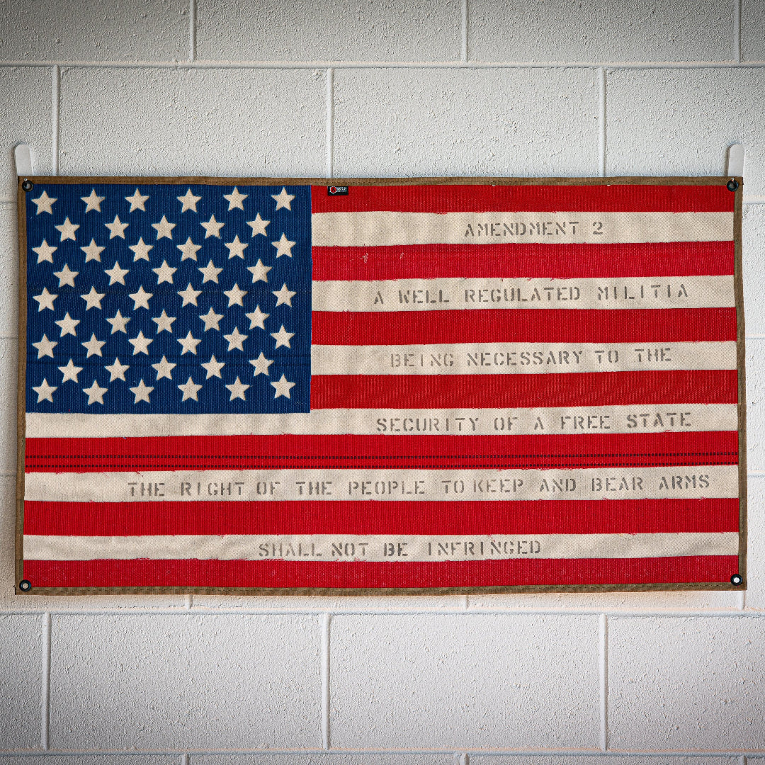 LARGE 2A American Flag - Fire Hose - Second Amendment Recycled Firefighter