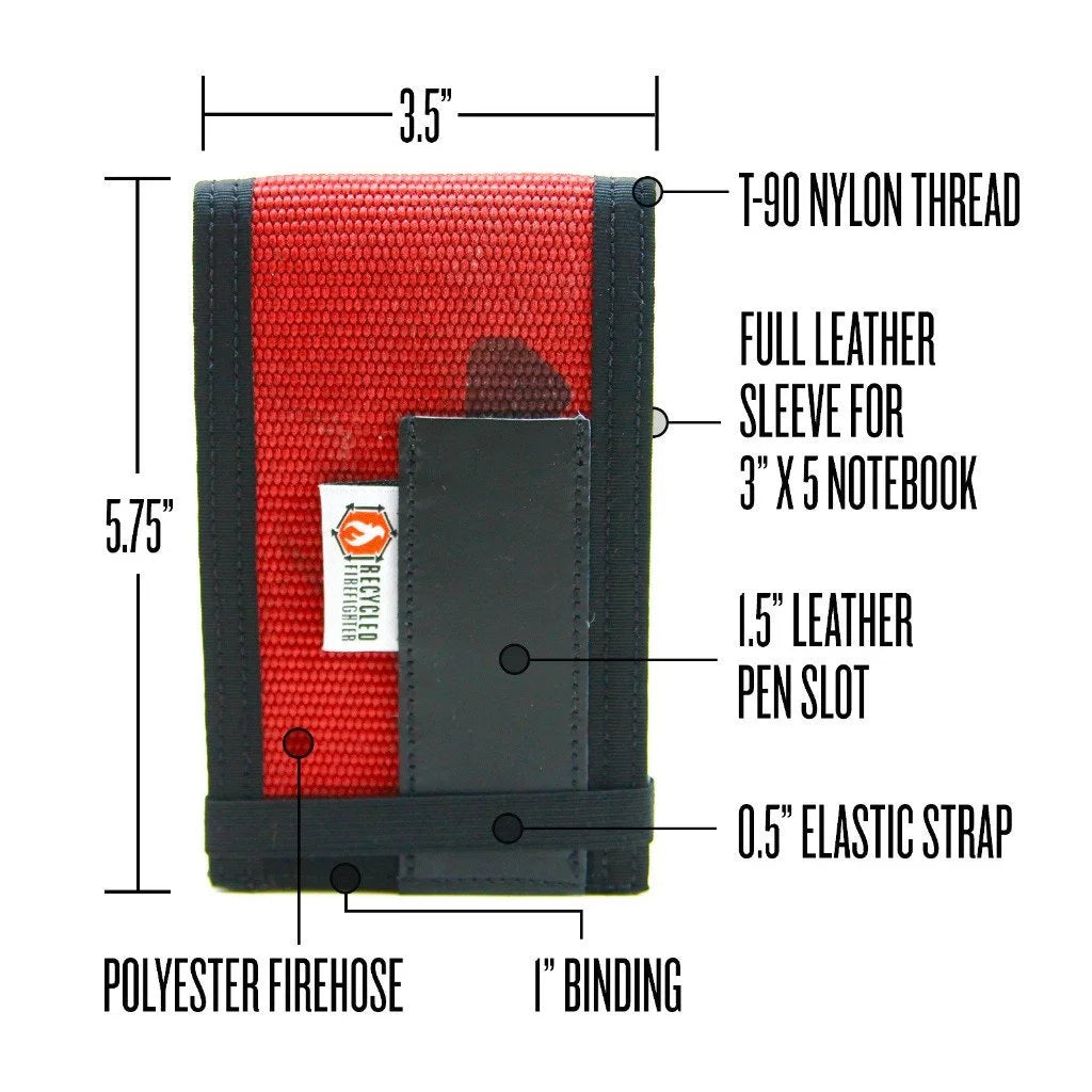 Professional Rite In The Rain Notebook Cover featuring Red and Black by Recycled Firefighter. Honors first responder service with durability.