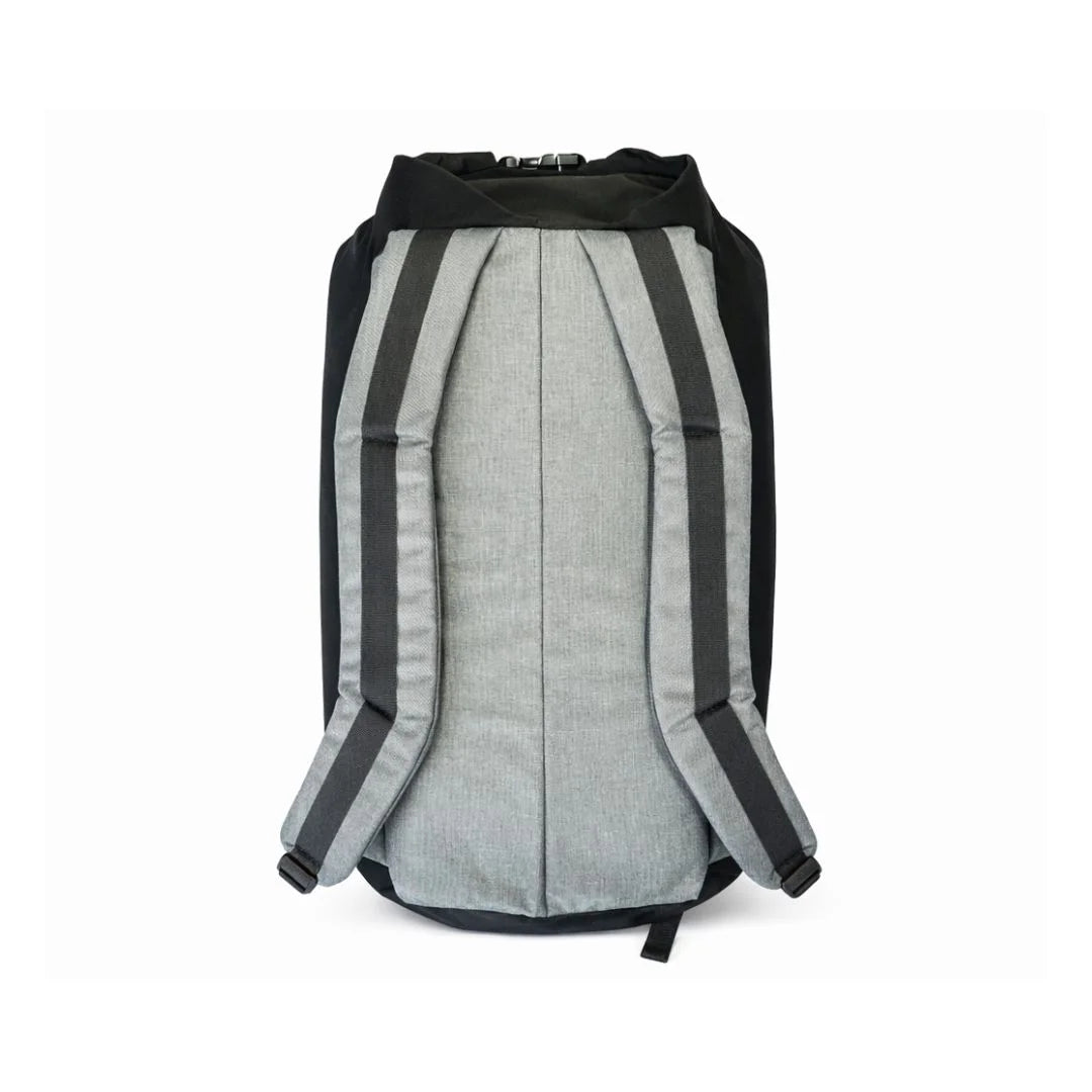 Roll Top Duffle Backpack from Recycled Firefighter featuring Foliage Black. Durable gear designed for first responders and tactical professionals.