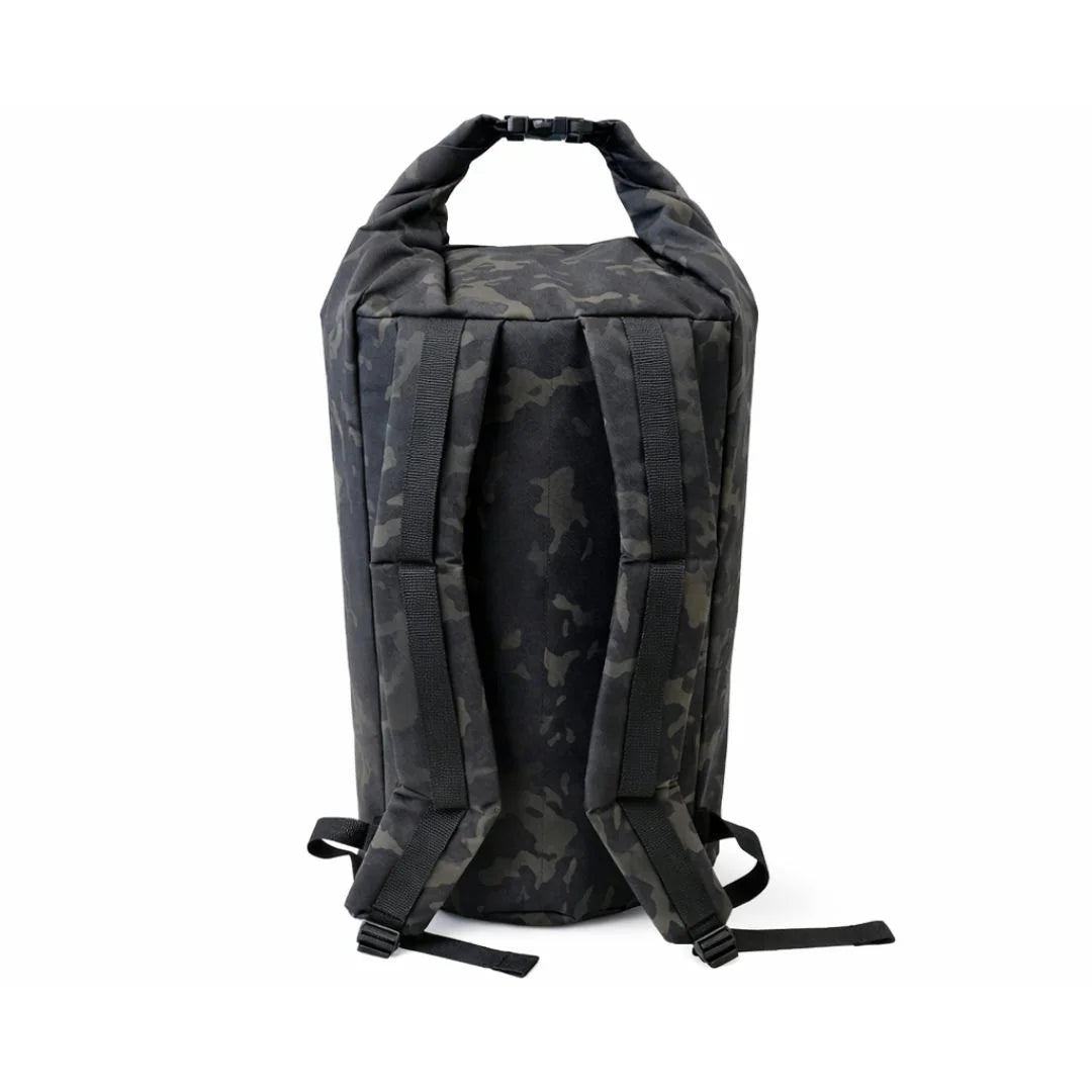 Recycled Firefighter Roll Top Duffle Backpack in Multicamblack. Professional tactical design built for durability and daily use by first responders.