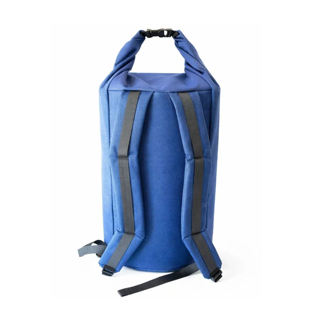 The Navy Roll Top Duffle Backpack by Recycled Firefighter. Quality construction meets professional tactical requirements for demanding operations.