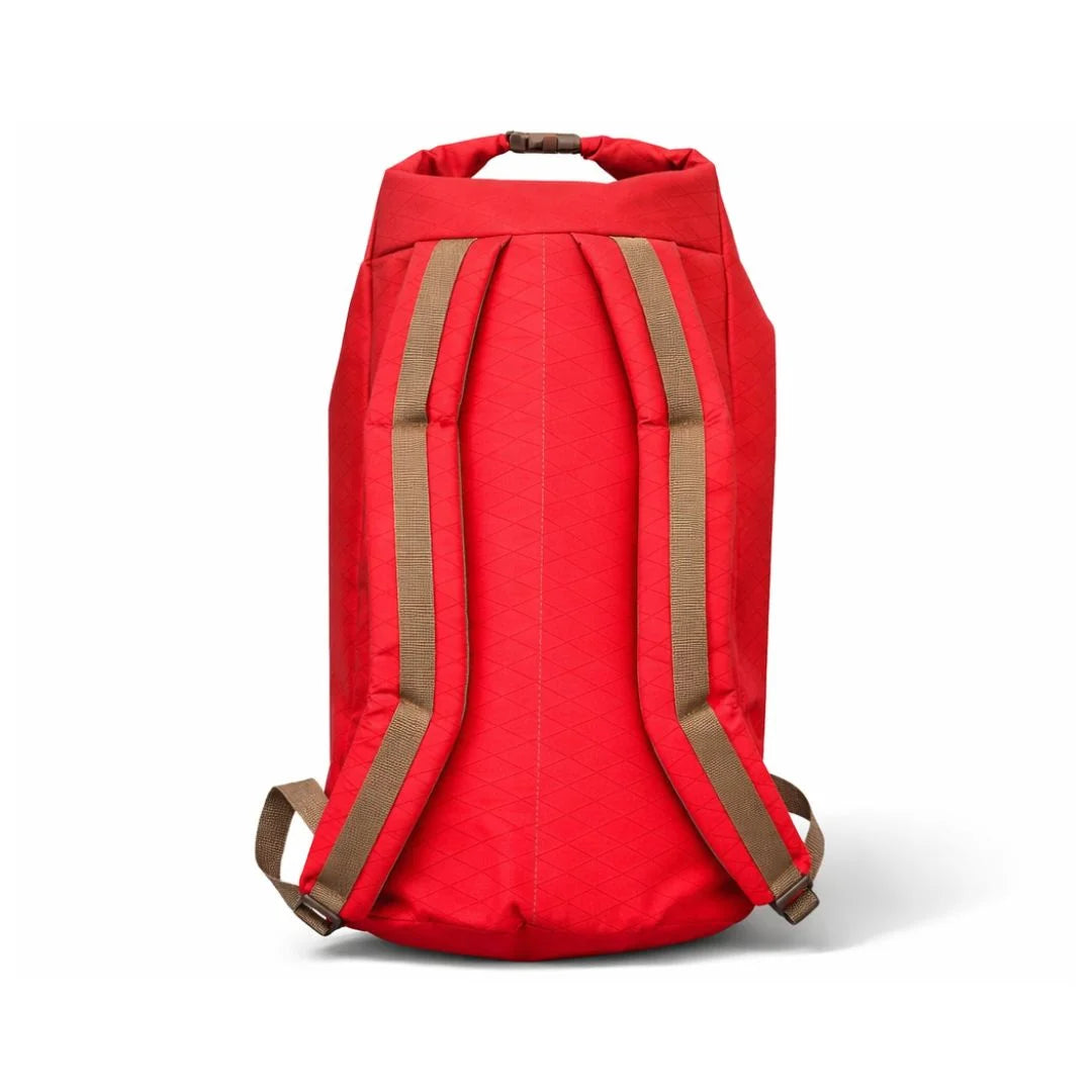 Recycled Firefighter's Roll Top Duffle Backpack in Red Xpac. Built tough for demanding professional and tactical applications.