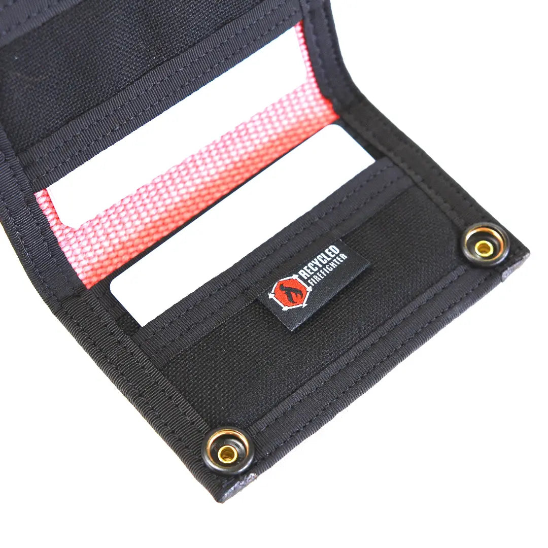 The black hose edition Rookie Snap Wallet from Recycled Firefighter. Tactical quality designed for demanding professionals.