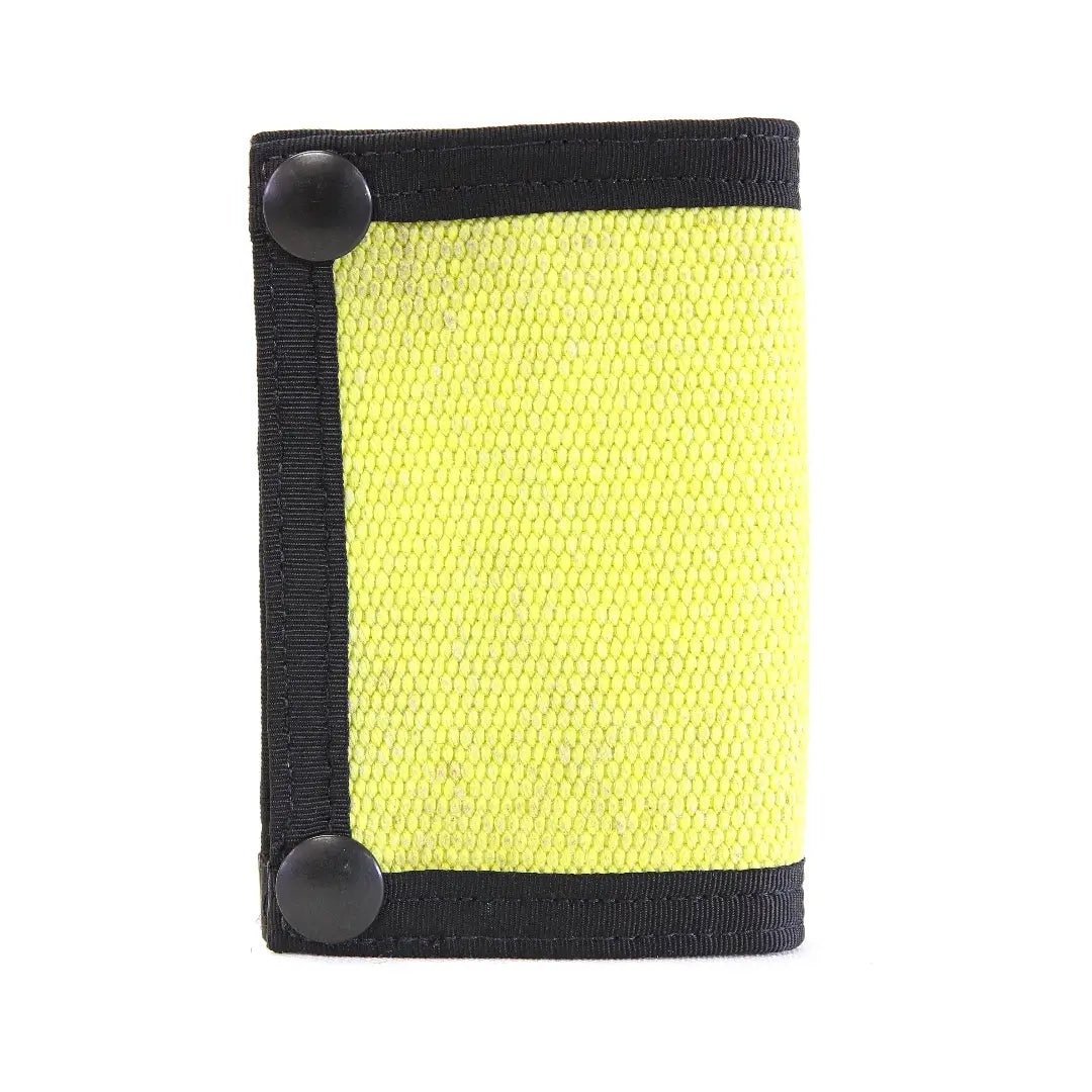 Professional-grade Rookie Snap Wallet in yellow hose from Recycled Firefighter. Quality tactical design for first responders.