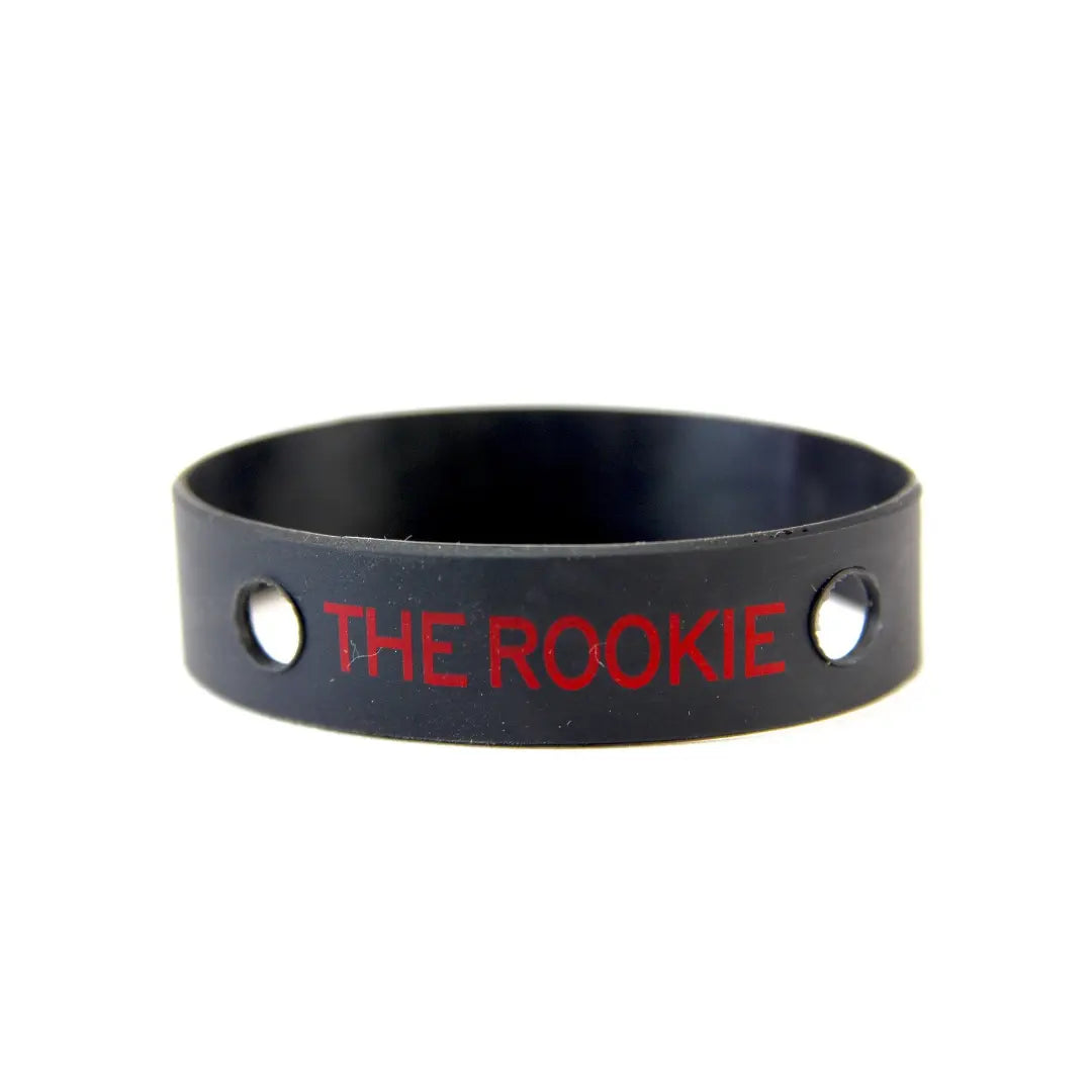 The Rookie Wallet Band in Red and Black by Recycled Firefighter. Tactical design meets professional durability standards.