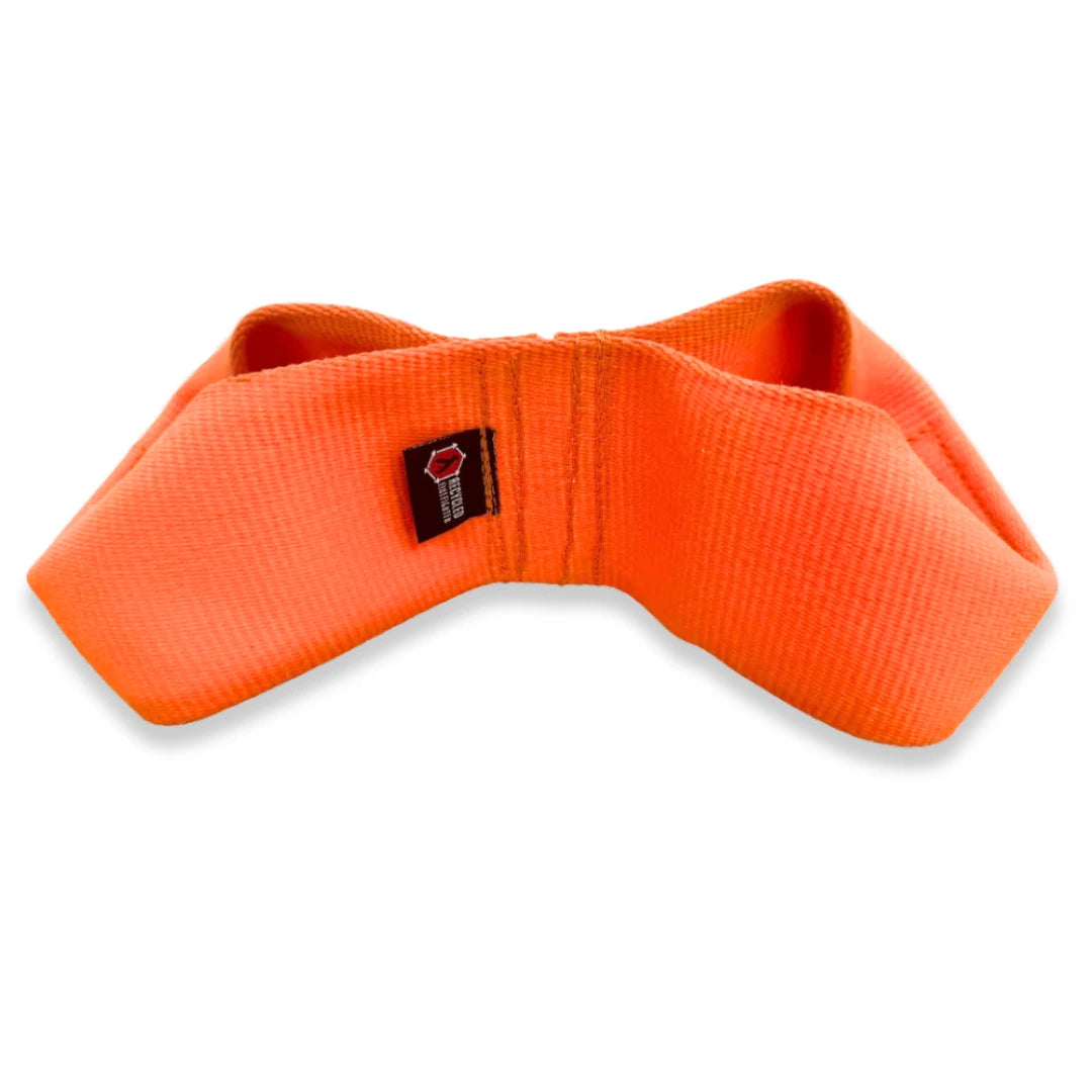 Recycled Firefighter SGT. Tugs-A-Lot Double-Loop Firehose Tug Toy featuring Orange. Durable construction honors service with professional quality.