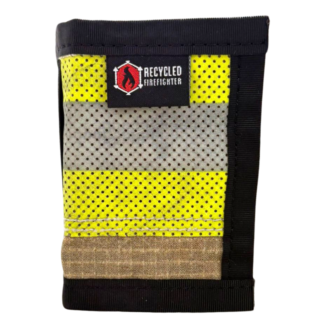 SAFETY STRIPE DOT - BLACK Rookie Wallet - Bunker Gear Edition Wallet Recycled Firefighter