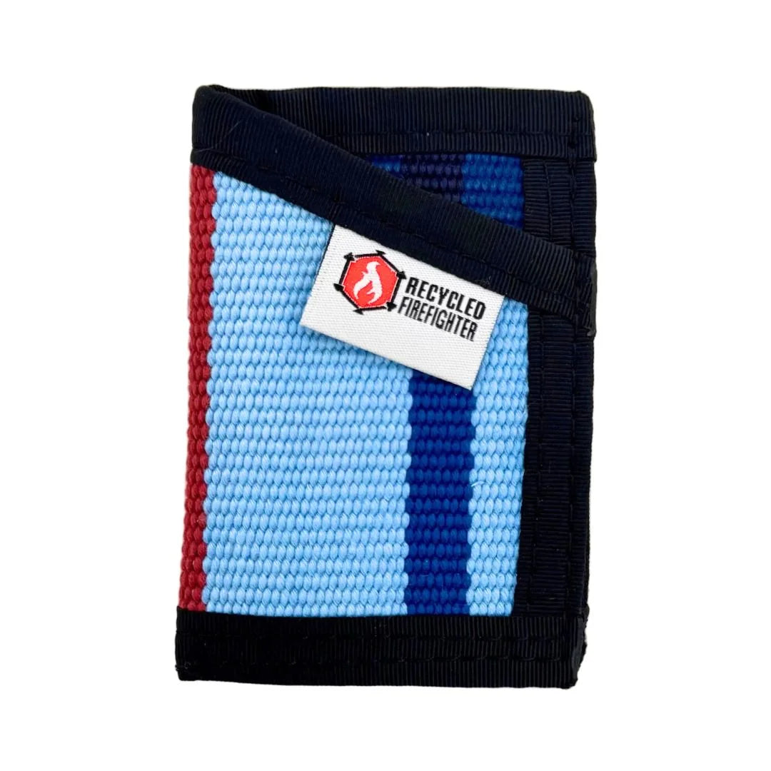 Ocean Breeze Merica limited edition Sergeant Wallet from Recycled Firefighter. Coastal-inspired patriotic colorway celebrates service with unique styling.