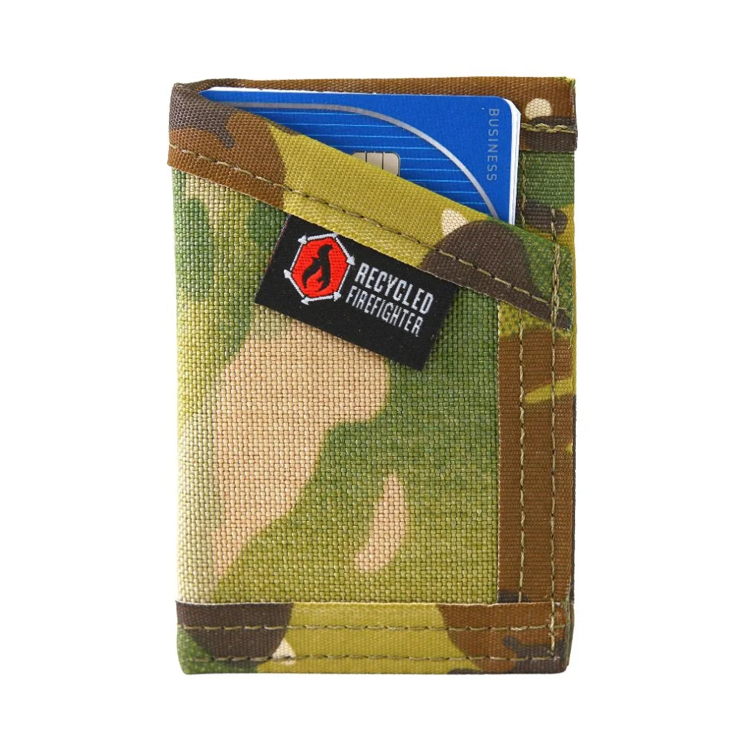 Multicam Sergeant Nylon Wallet from Recycled Firefighter. Versatile camouflage adapts to multiple operational environments.