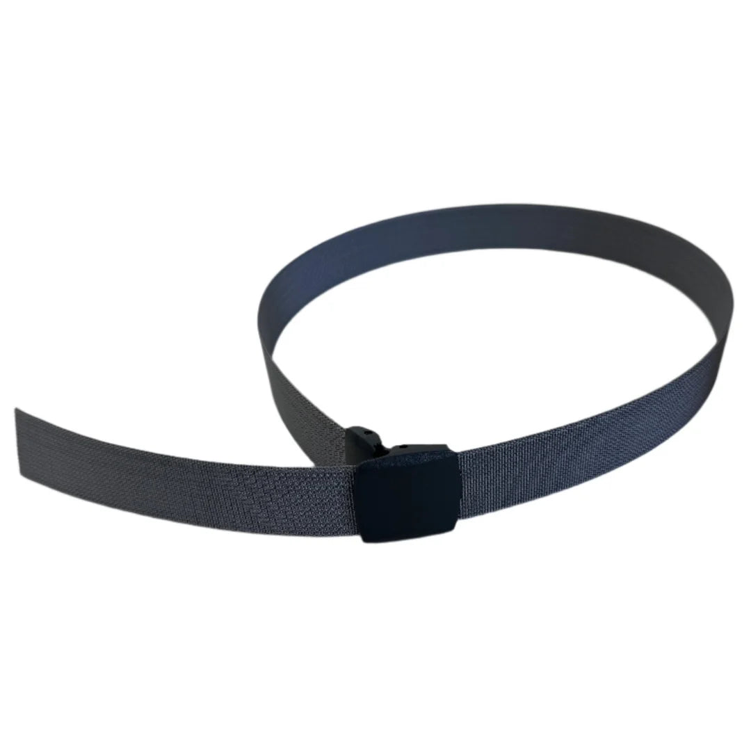 Single Layer EDC Belt Plastic Ykk Buckle in grey by Recycled Firefighter. Durable professional gear for tactical applications.