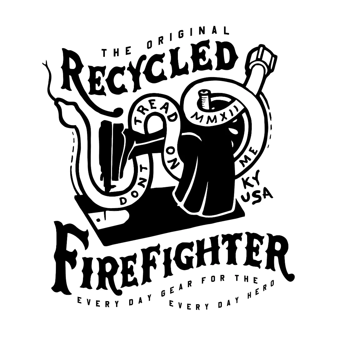 Recycled Firefighter Swag Stickers featuring dtom. Durable construction honors service with professional quality.