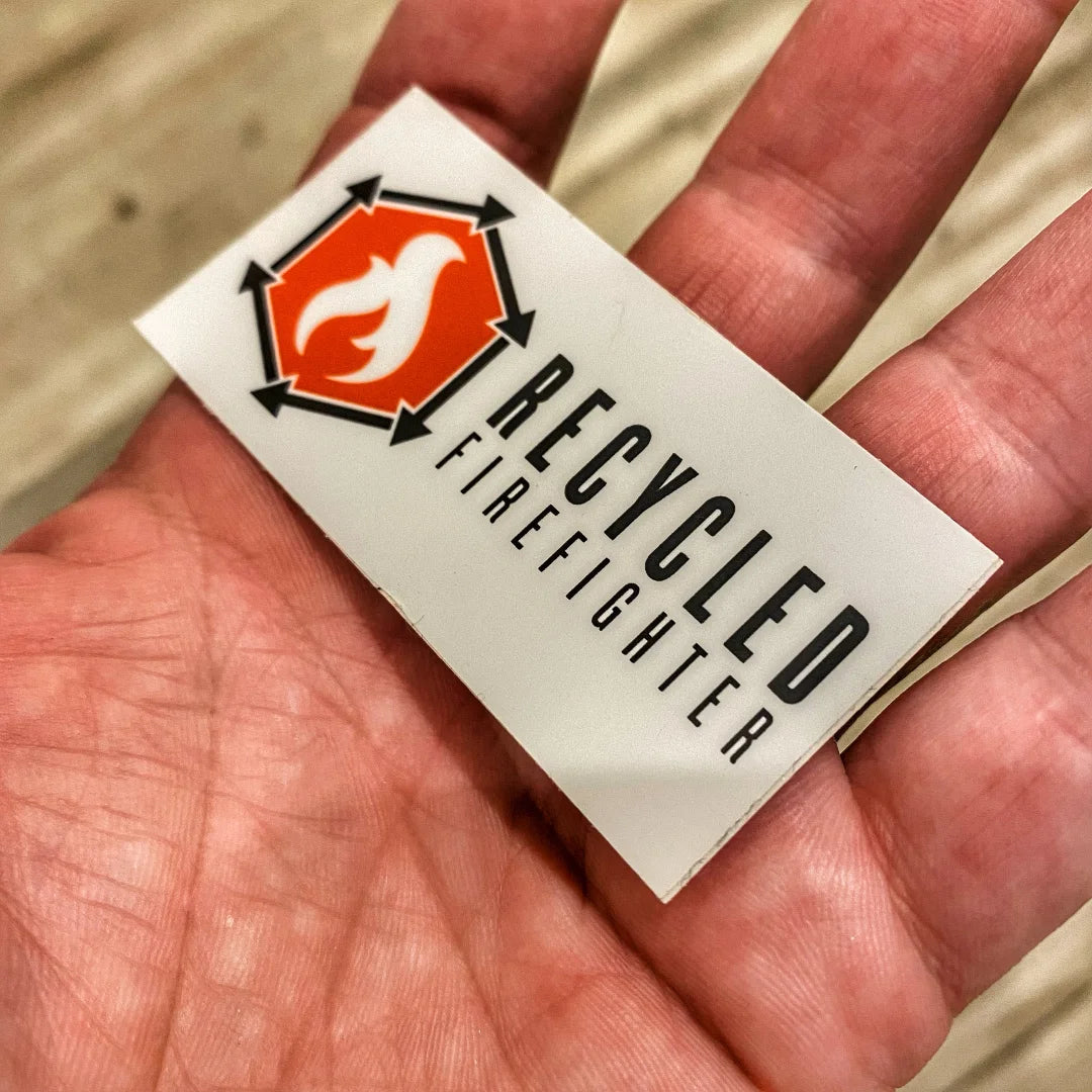Professional-grade Swag Stickers in logo from Recycled Firefighter. Quality tactical design for first responders.