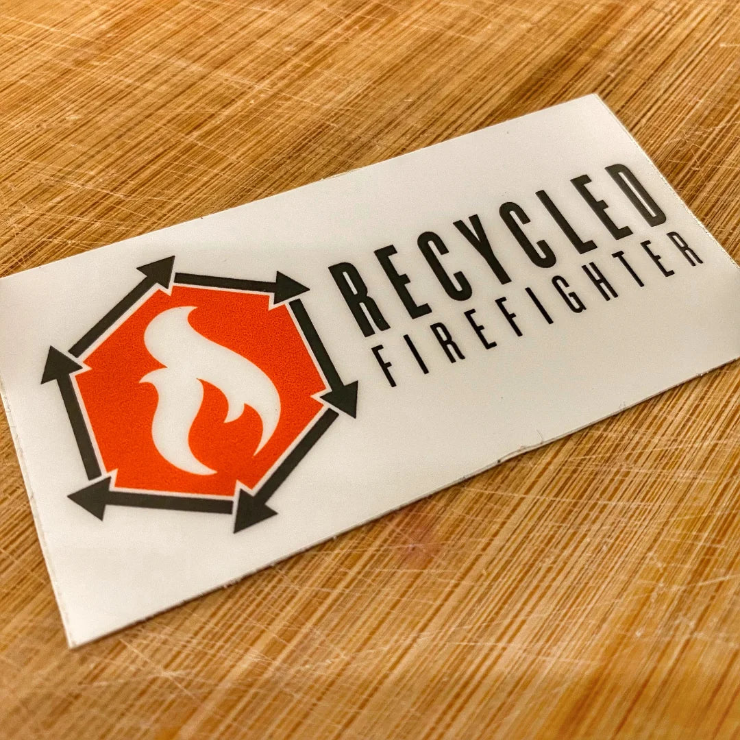 Professional-grade Swag Stickers in logo from Recycled Firefighter. Quality tactical design for first responders.