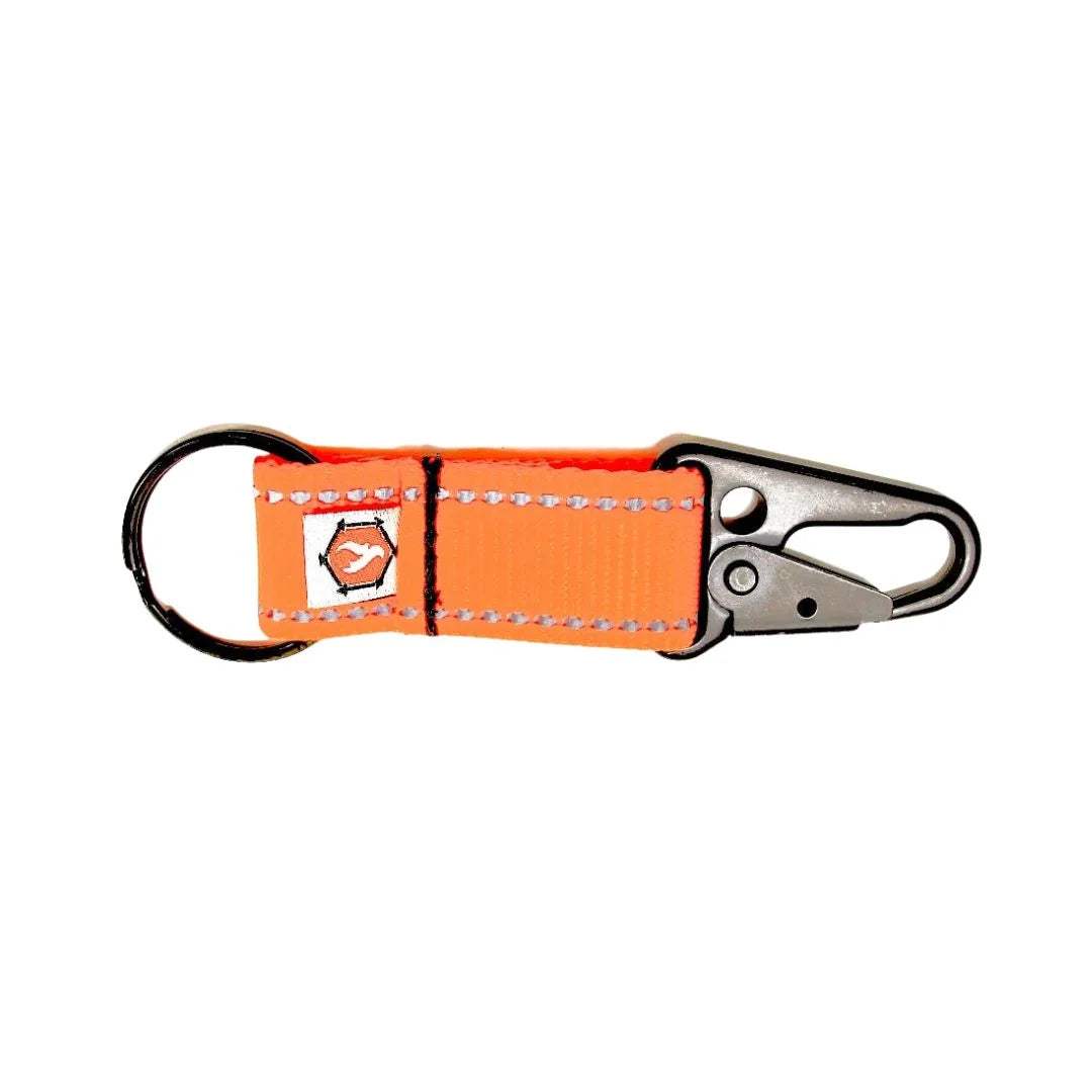 Orange The Chauffeur Durable keychain clip by Recycled Firefighter. Quality tactical gear celebrating first responder heritage.