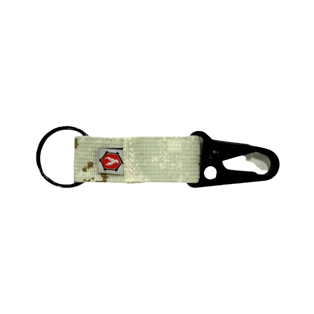 The Chauffeur Durable keychain clip in Pencott Snowdrift by Recycled Firefighter. Durable professional gear for tactical applications.
