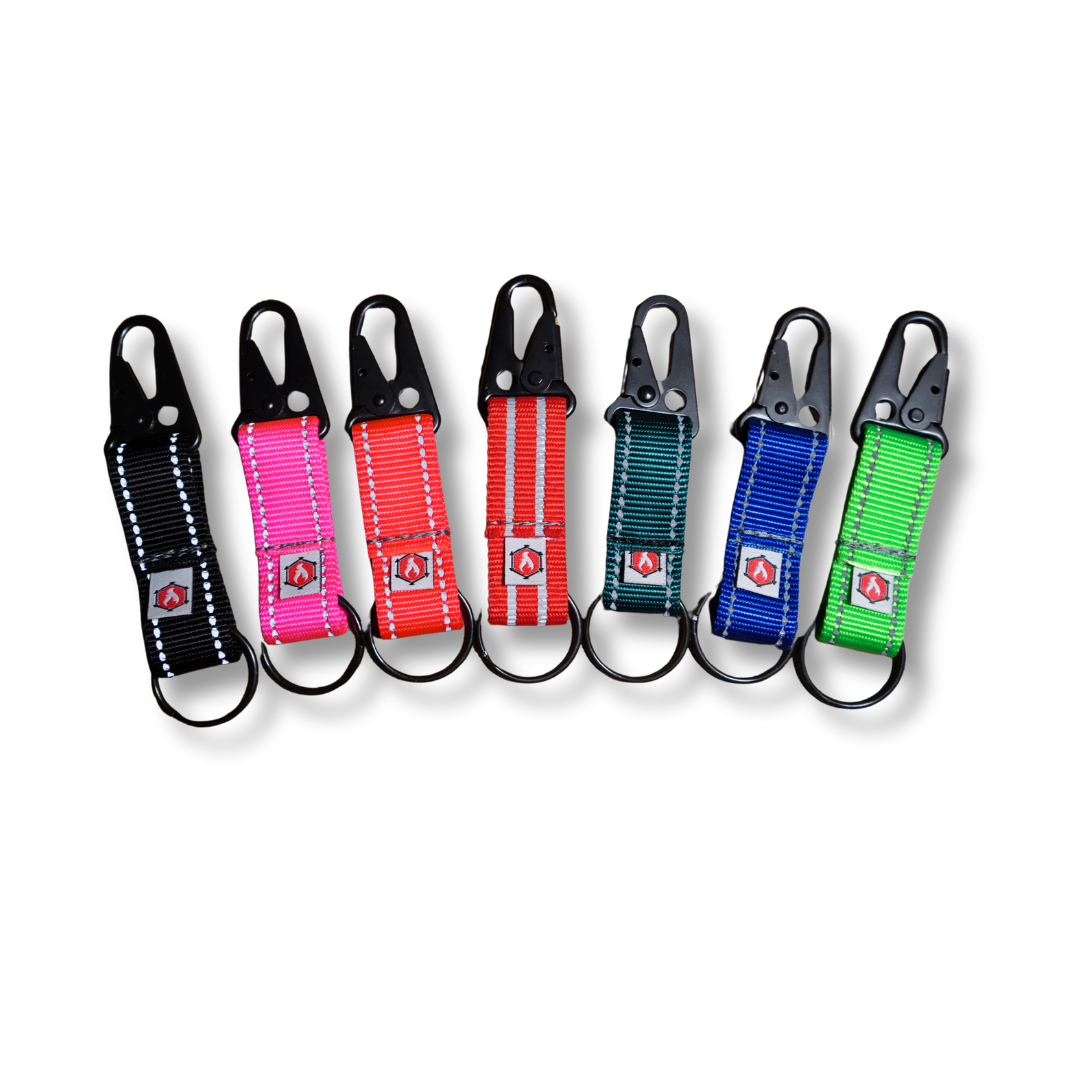 The Chauffeur - Durable keychain clip Recycledfirefighter Black, Pink, Salmon, Red, Teal, Blue and Lime Green