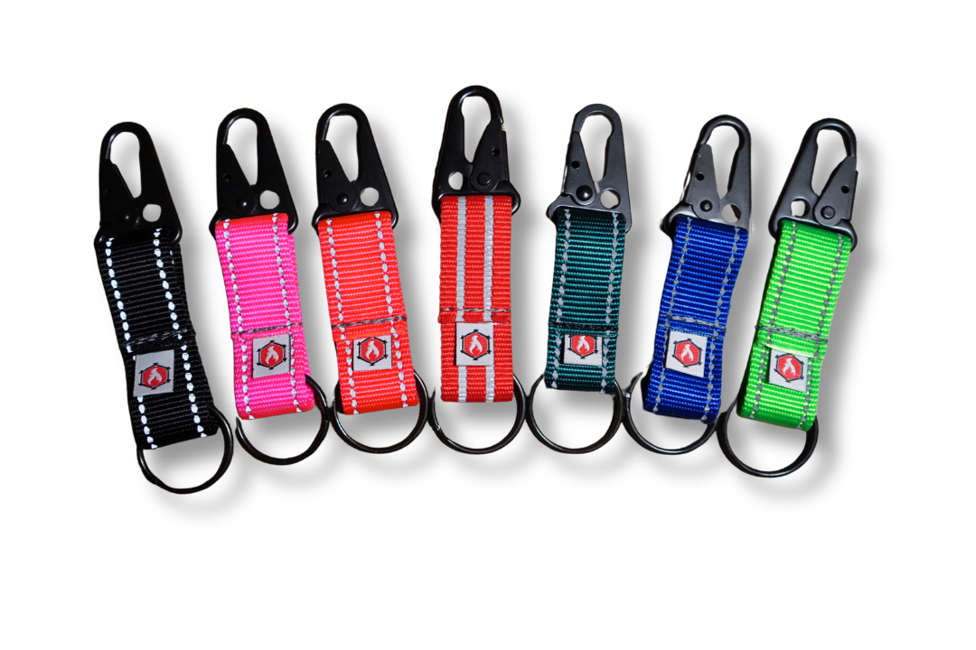 The Chauffeur - Durable keychain clip Recycledfirefighter Black, Pink, Salmon, Red, Teal, Blue and Lime Green