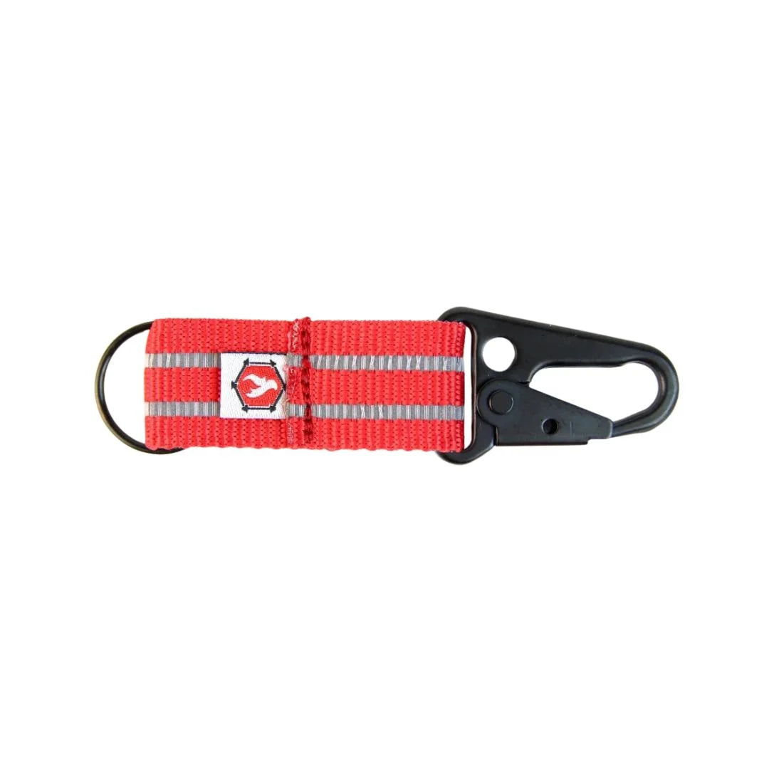 Recycled Firefighter The Chauffeur Durable keychain clip in Red. Professional tactical design built for durability and daily use by first responders.