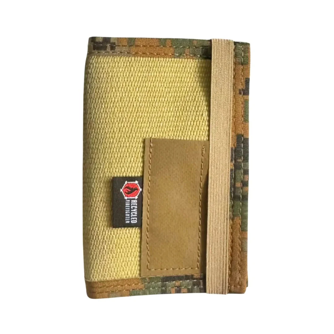 Tan and Digital Woodland The Inspector Notebook by Recycled Firefighter. Quality tactical gear celebrating first responder heritage.