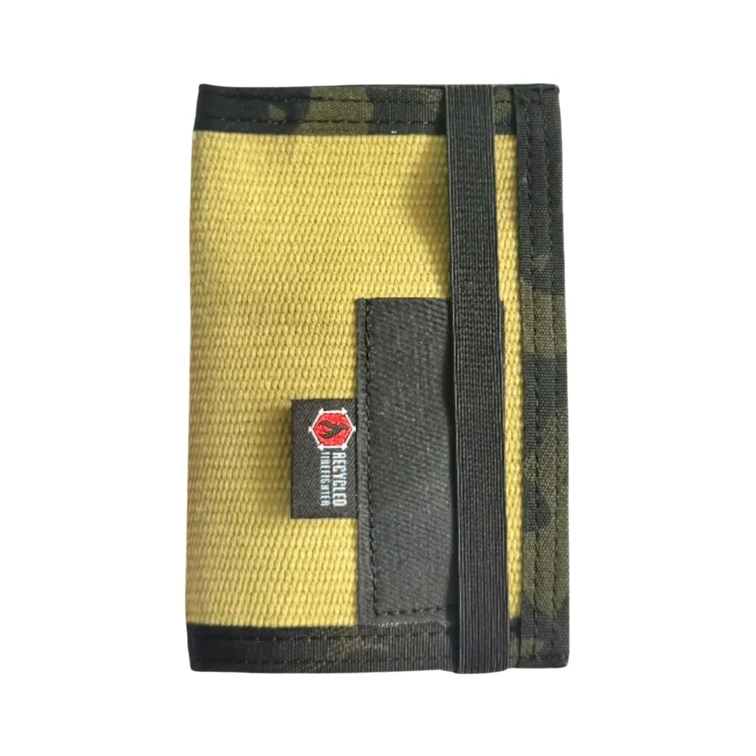 The The Inspector Notebook in Tan and Multicamblack from Recycled Firefighter. Professional-grade quality for everyday tactical use and operations.