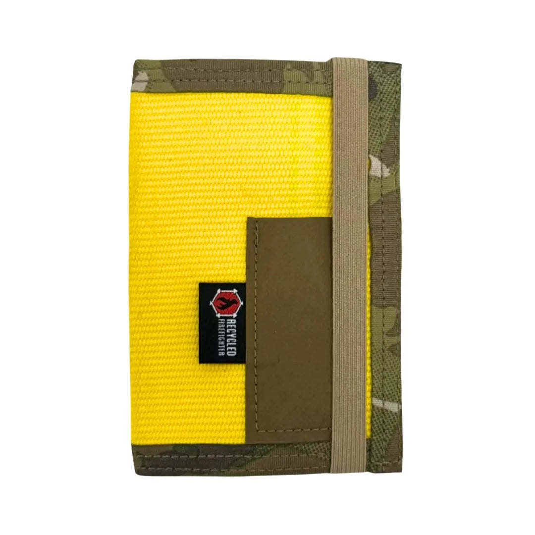 Recycled Firefighter The Inspector Notebook featuring Yellow and Multicam. Durable construction honors service with professional quality.