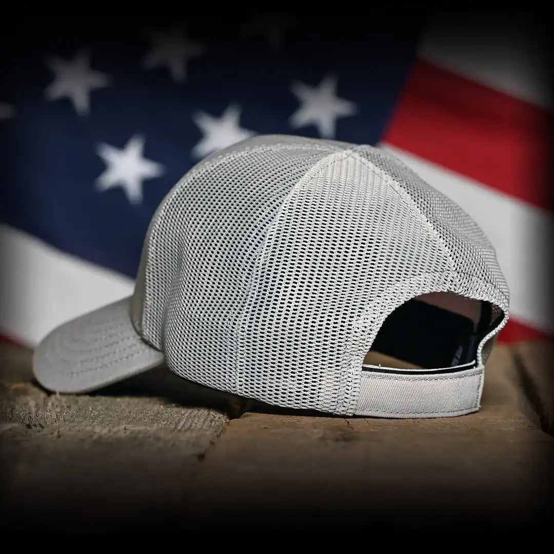 Tonal Light Gray American Flag Hat