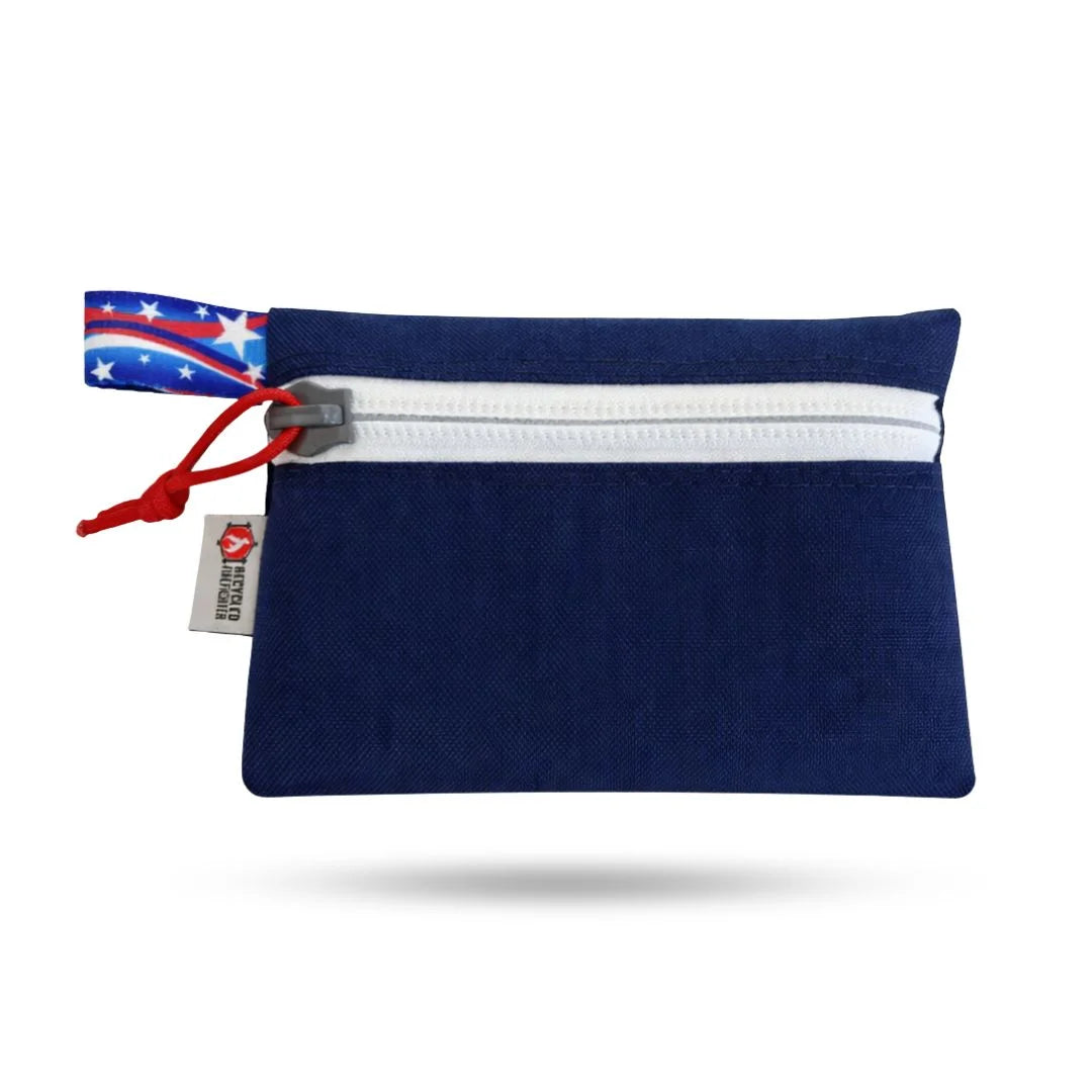Liberty blue Cordura Truckie medium flat zippered pouch with minimalist rugged design