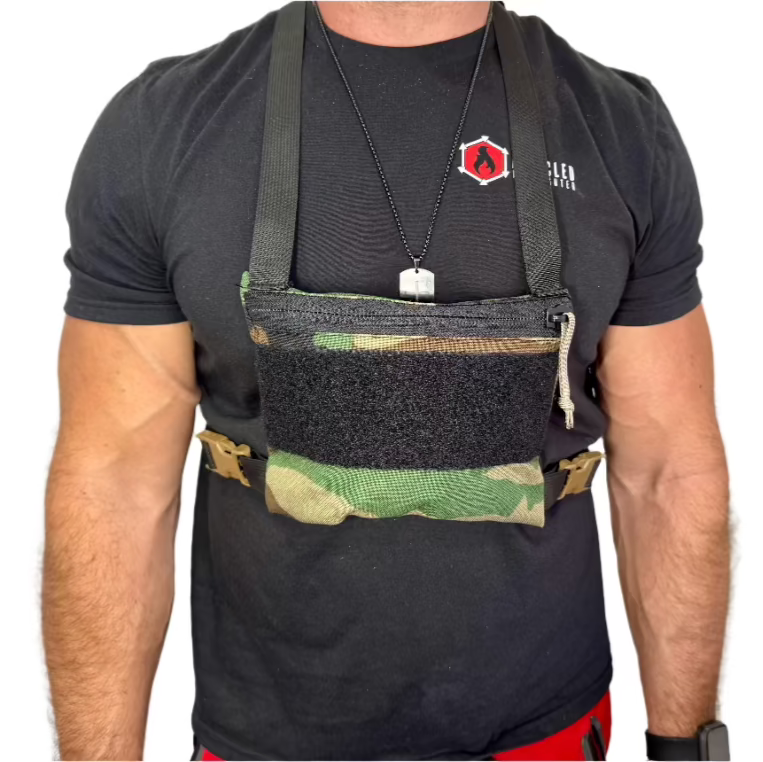 Woodland Minimalist Chest Rig Recycledfirefighter front side