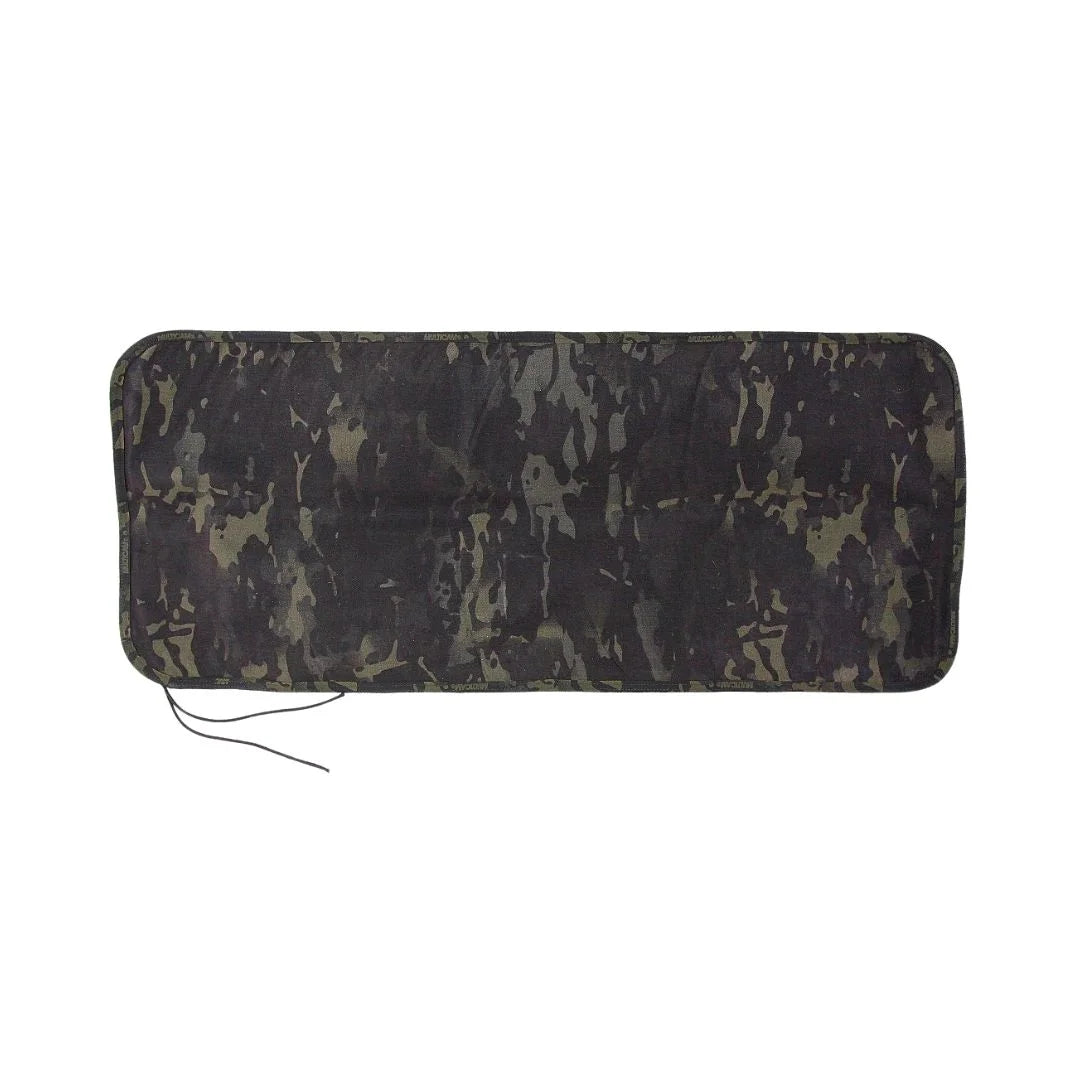 Yellow Multicam Black Variant This Recycled Firefighter Drop Zone Mat in Yellow Multicam Black combines a bright yellow firehose front with a tactical camo pattern edge. It serves as a heavy-duty, water-resistant station for protecting surfaces during equipment maintenance.