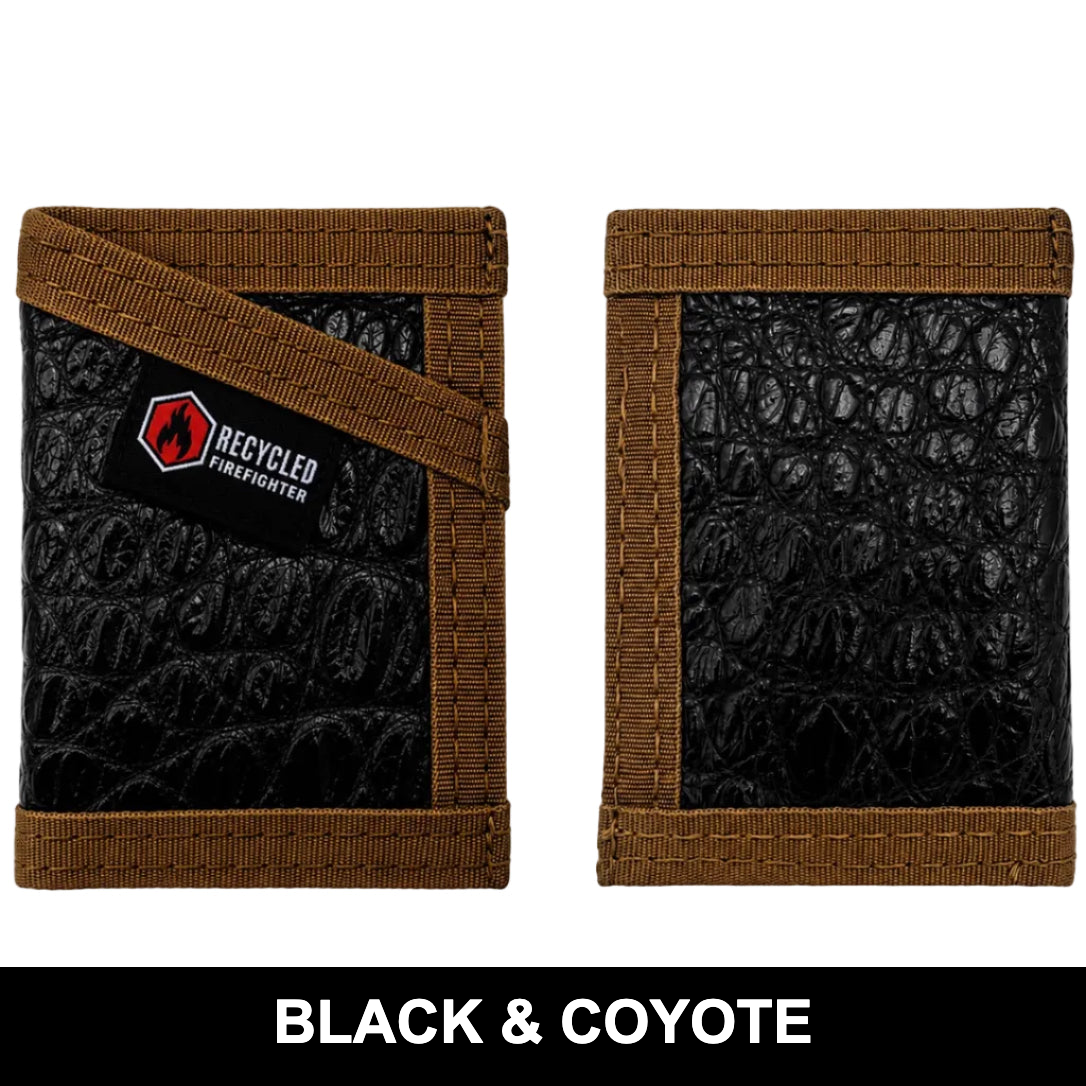 Sergeant Wallet Slim Gator - BLACK & COYOTE